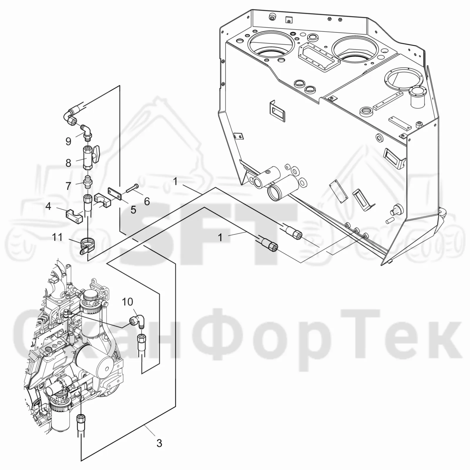 Схема: Valmet / Форвардер / Valmet 840TX / Valmet 840TX / Каталог запасных частей / Двигатель / Топливная система / Топливная система / Топливная система