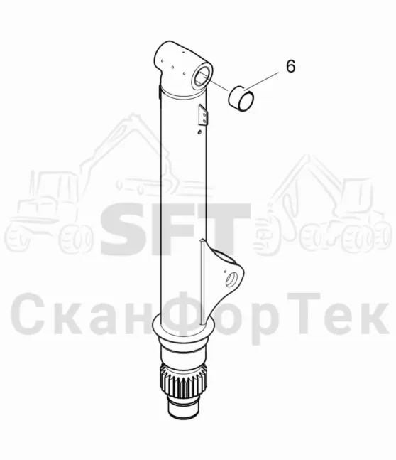 Схема: Komatsu / Форвардер / 855 S/N 8550022010- / Каталог запасных частей / Подъемный кран / Система поворотного механизма / Система поворотного механизма Стойка наклона / Стойка подъемного крана