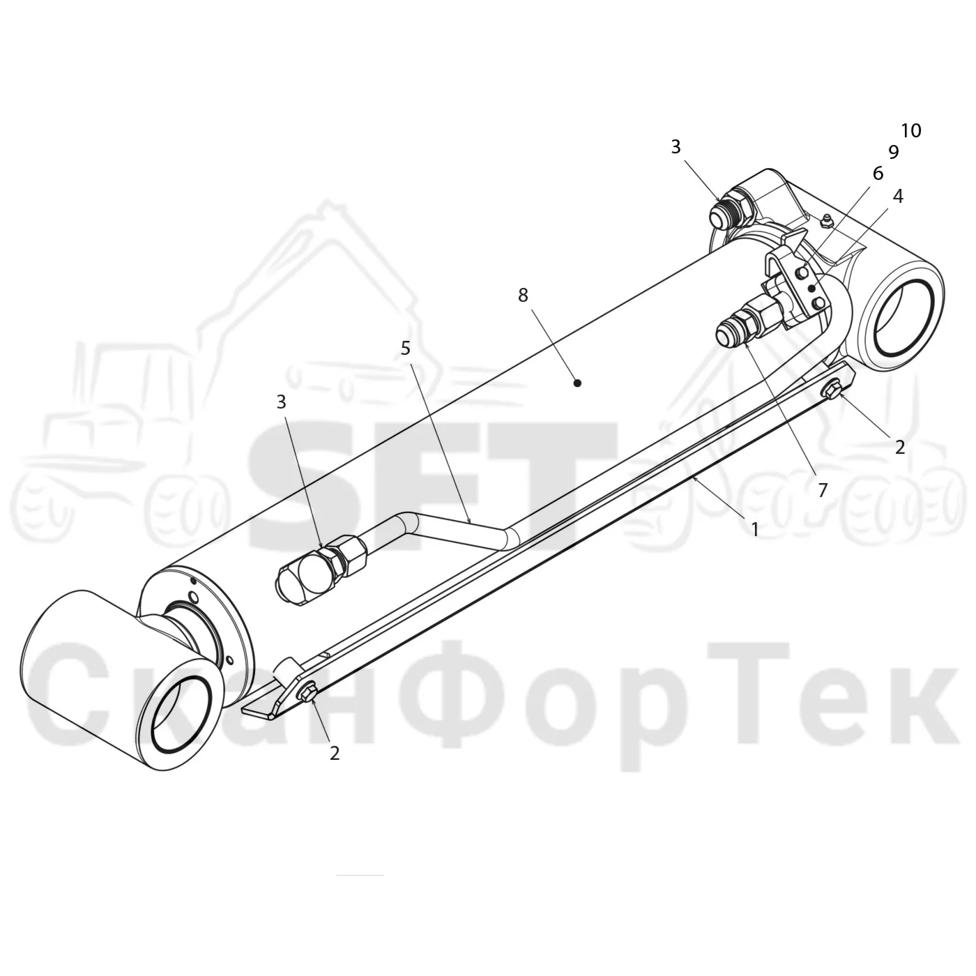 Схема: Valmet / Форвардер / Valmet 840.4 / Valmet 840.4 / Каталог запасных частей / Подъемный кран / Подъемный кран / Valmet CRF 8.1 Ch. V1001- / Каталог запасных частей / CRF 8.1 / CRF 8.1 / Подъемный кран / Подъемный цилиндр гидравлики