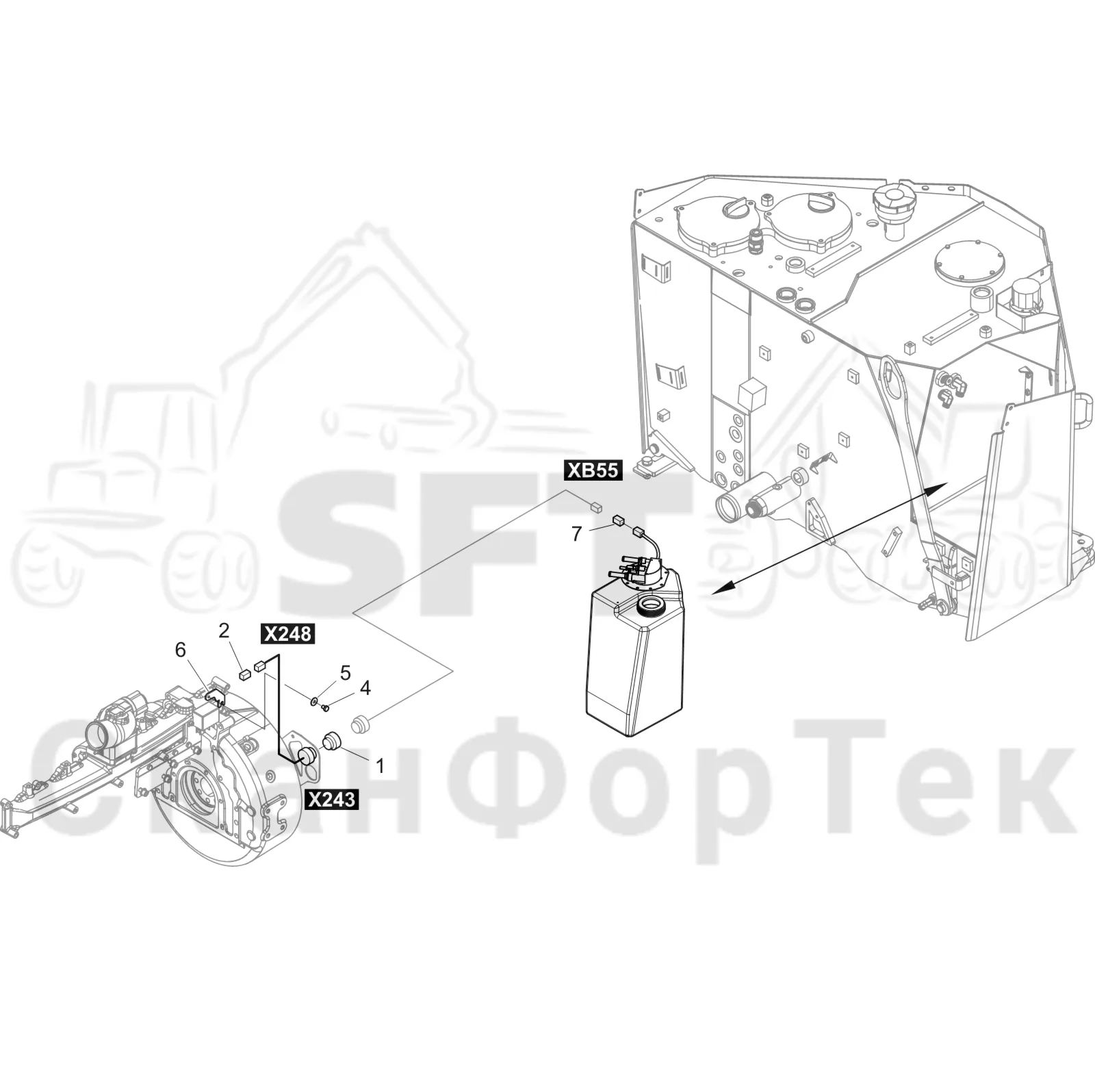 Схема: Komatsu / Форвардер / 855.1 / 855.1 / Каталог запасных частей / Двигатель / Stage 2 / TIER 2 / Комплект электрооборудования / Комплект электрооборудования