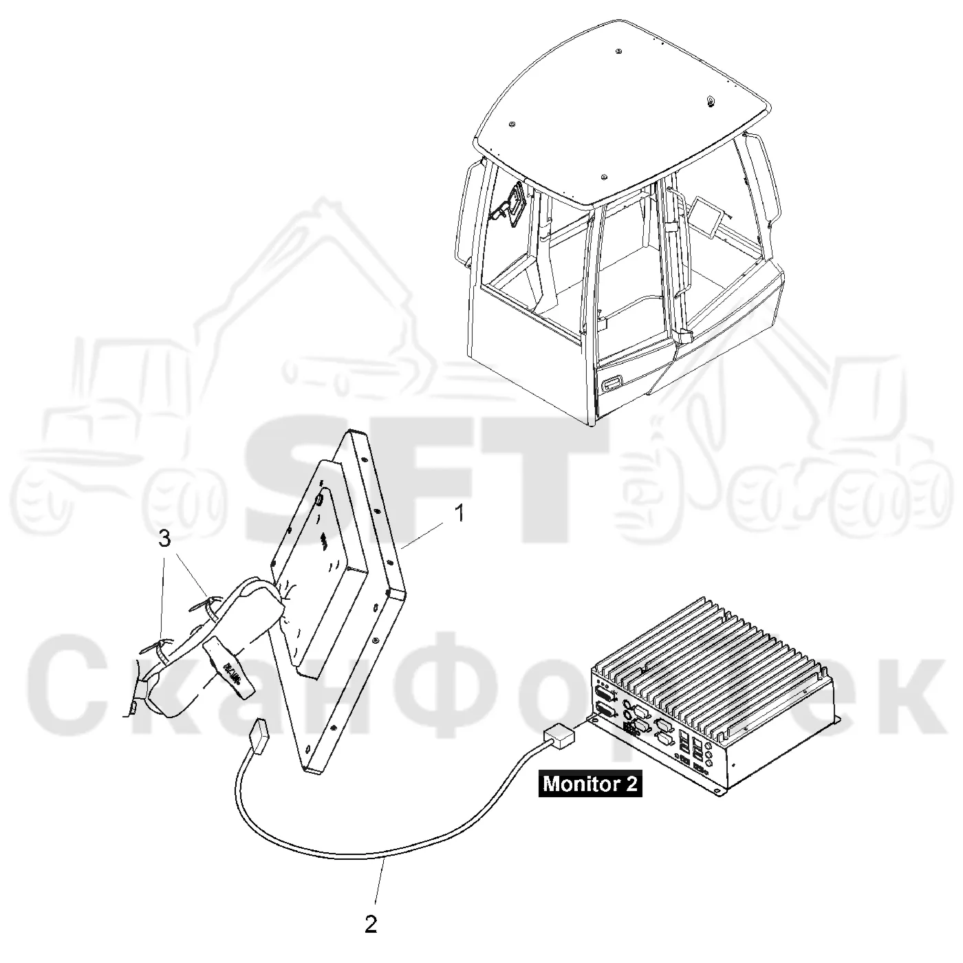 Схема: Komatsu / Форвардер / 855.1 / 855.1 / Каталог запасных частей / Система управления / Компьютеры / Комплект электрооборудования / Дополнительное оборудование