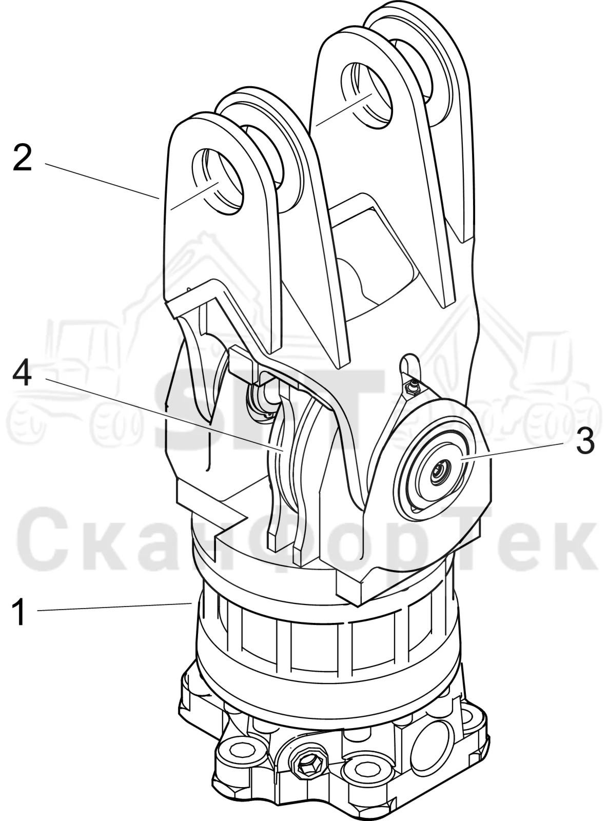 Схема: Komatsu / Форвардер / 895 S/N 8950011010- / Каталог запасных частей / Оборудование захвата / Поворотные устройства и звенья / Поворотное устройство G 121 AZ1 торможение / Поворотное устройство G 121 AZ1 торможение