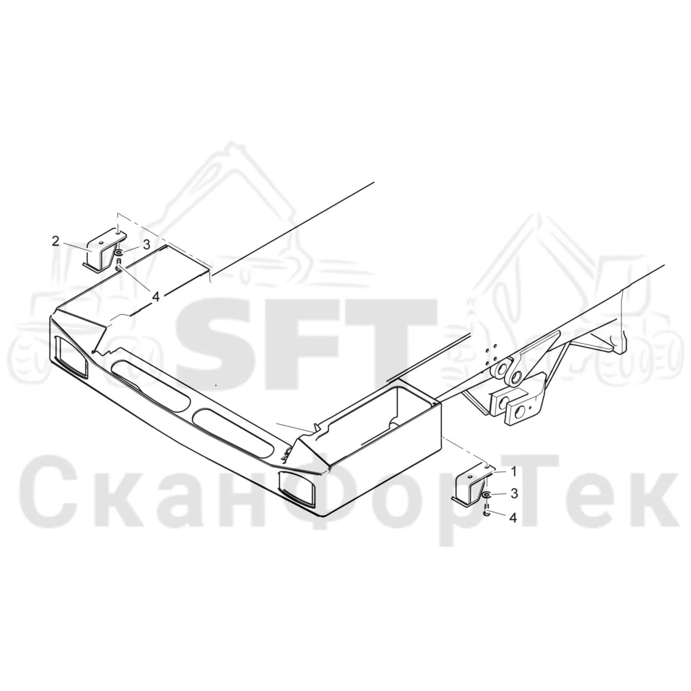 Схема: Komatsu / Форвардер / 895 / Каталог запасных частей / шасси / Строгальное лезвие / Строгальное лезвие/ Гидравлическая перемещаемая решётка / Стопор, Защитный экран