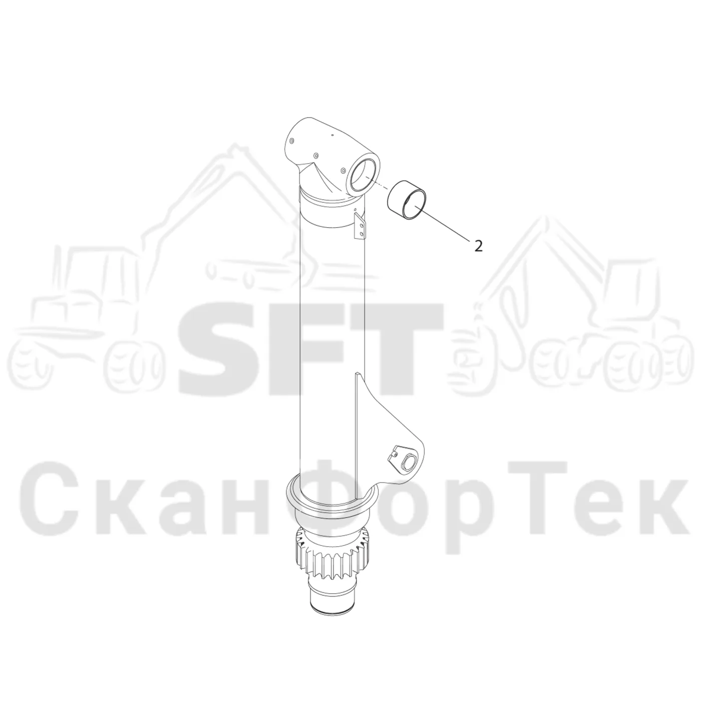 Схема: Komatsu / Форвардер / 895 / Каталог запасных частей / Подъемный кран / Базовая система / Система поворотного механизма 8950000841- / Стойка подъемного крана