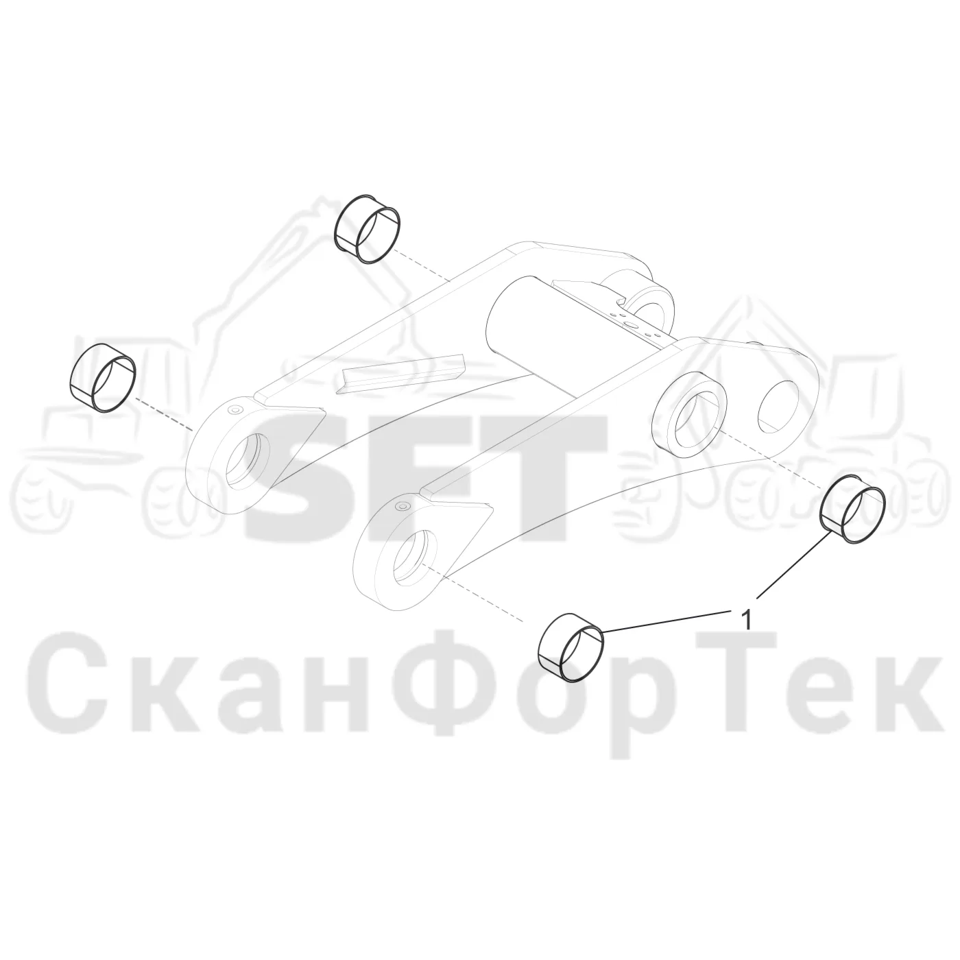 Схема: Komatsu / Форвардер / 895 S/N 8950011010- / Каталог запасных частей / Подъемный кран / Основная стрела / Основная стрела / Тяга