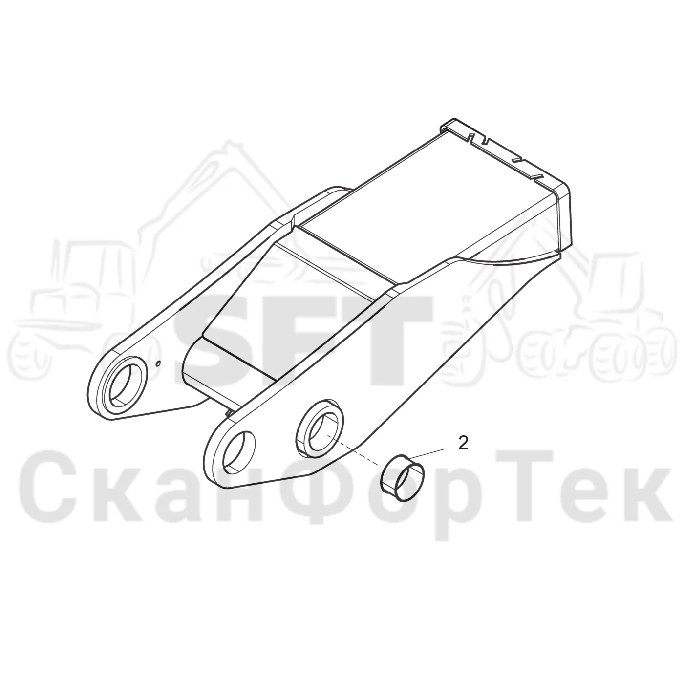 Схема: Komatsu / Форвардер / 895 / Каталог запасных частей / Подъемный кран / Основная стрела / Основная стрела 8950000821- / Рычаг