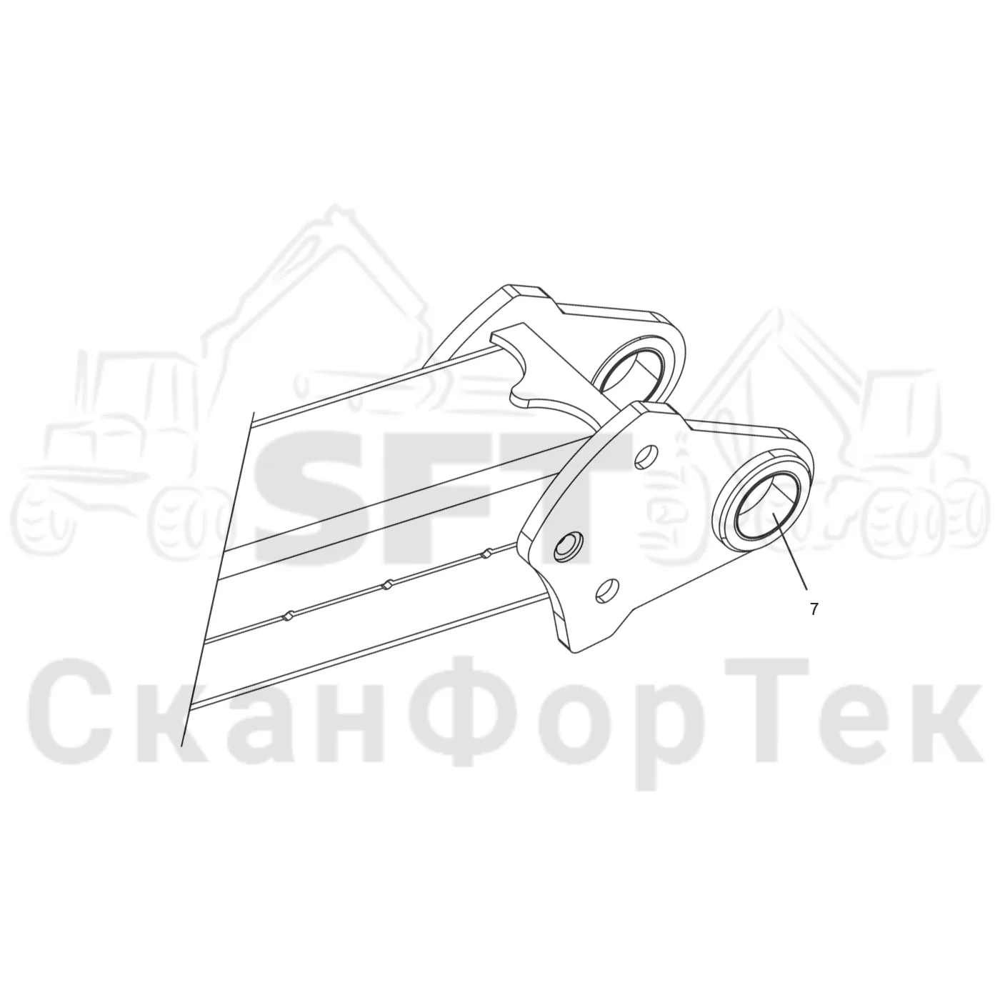 Схема: Komatsu / Форвардер / 895 S/N 8950011010- / Каталог запасных частей / Подъемный кран / Телескопическая стрела / Телескопическая стрела / Рычаг