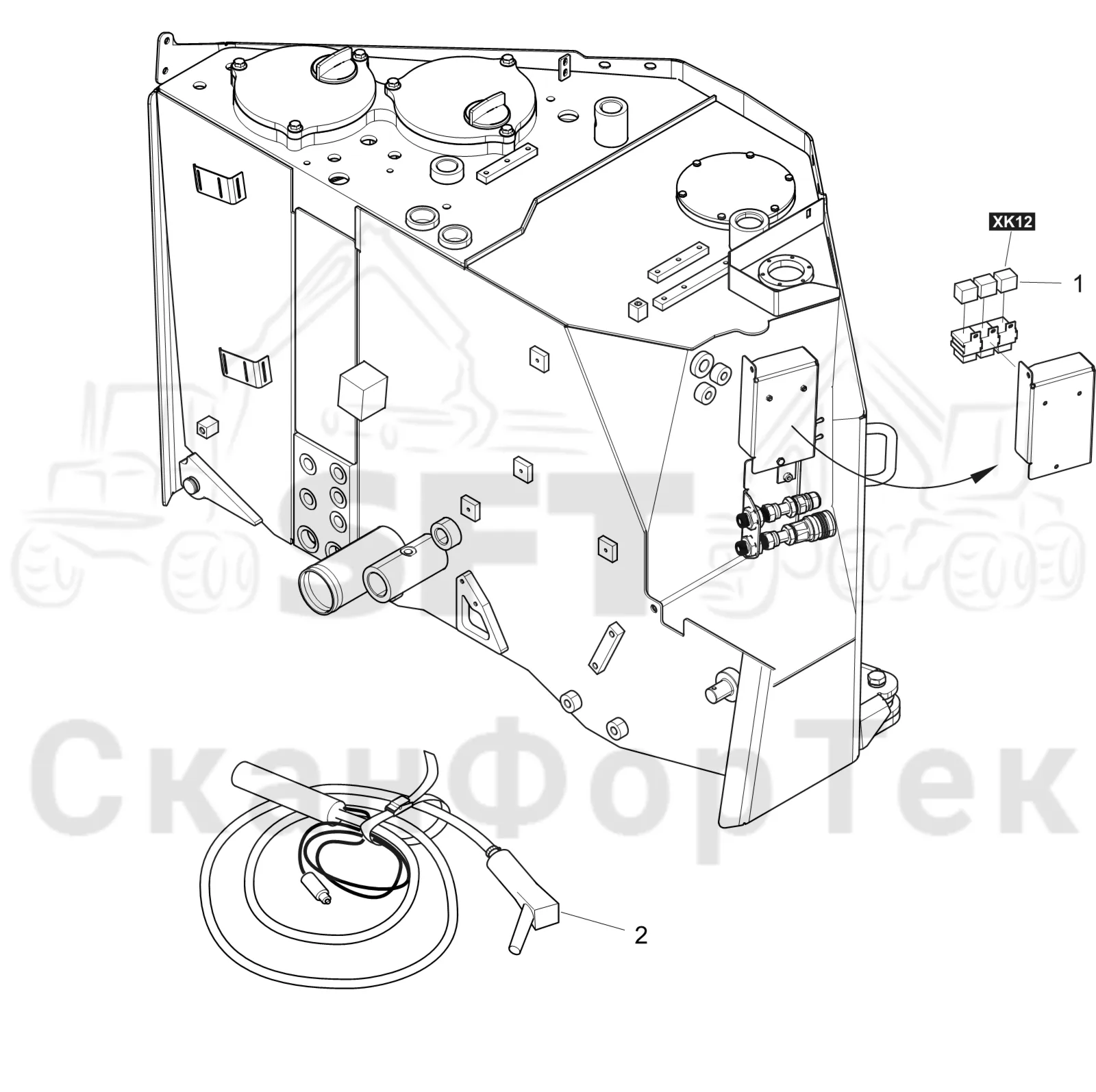 Схема: Komatsu / Форвардер / 855.1 / 855.1 / Каталог запасных частей / Двигатель / Stage 3 B/TIER 4 Interim / Впуск - выпуск / Adblue®/DEF / насос для заполнения Adblue®/DEF  8550011171-