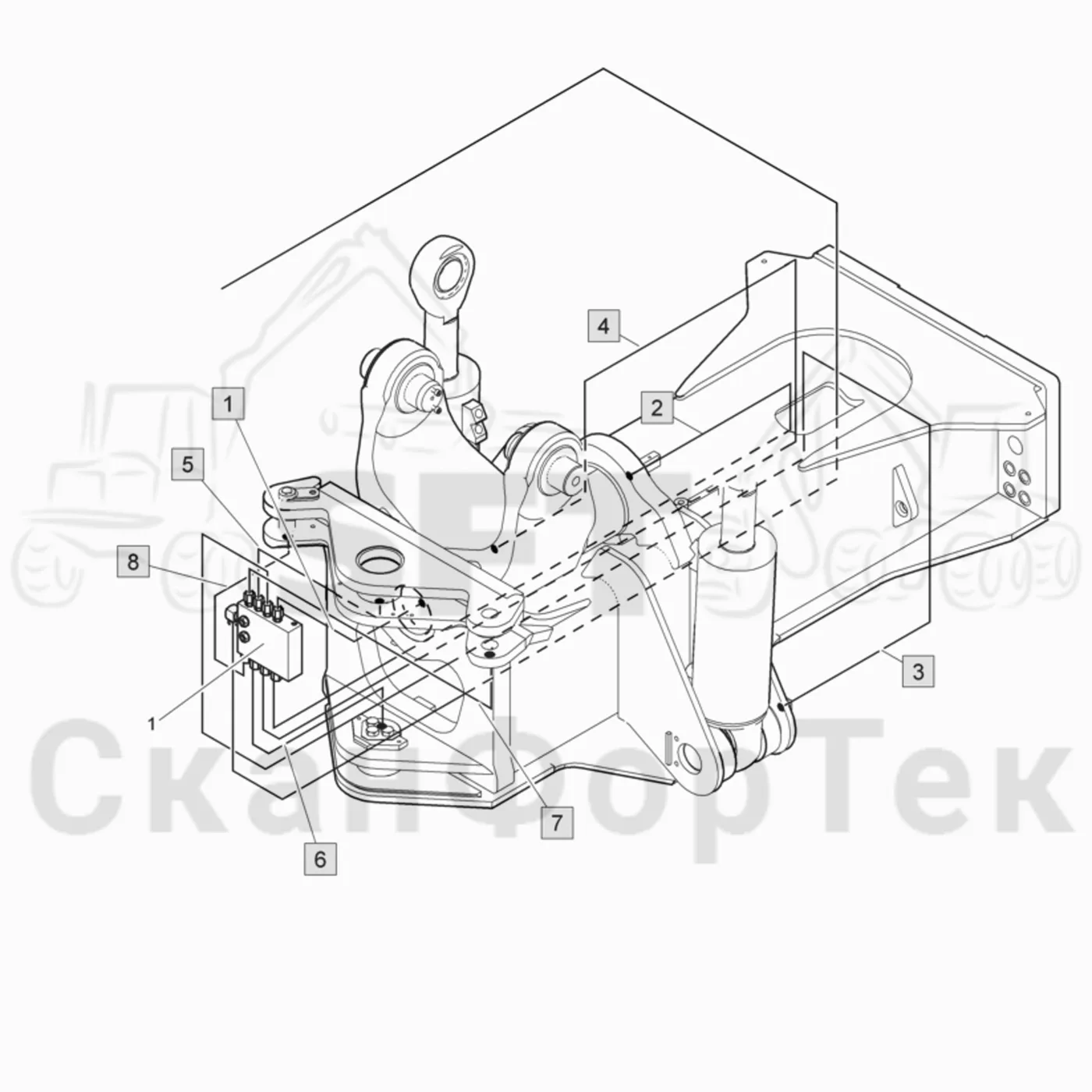 Схема: Komatsu / Лесозаготовительные машины / 901TX .1 / Каталог запасных частей / шасси / Центральная смазка / Смазка, шасси