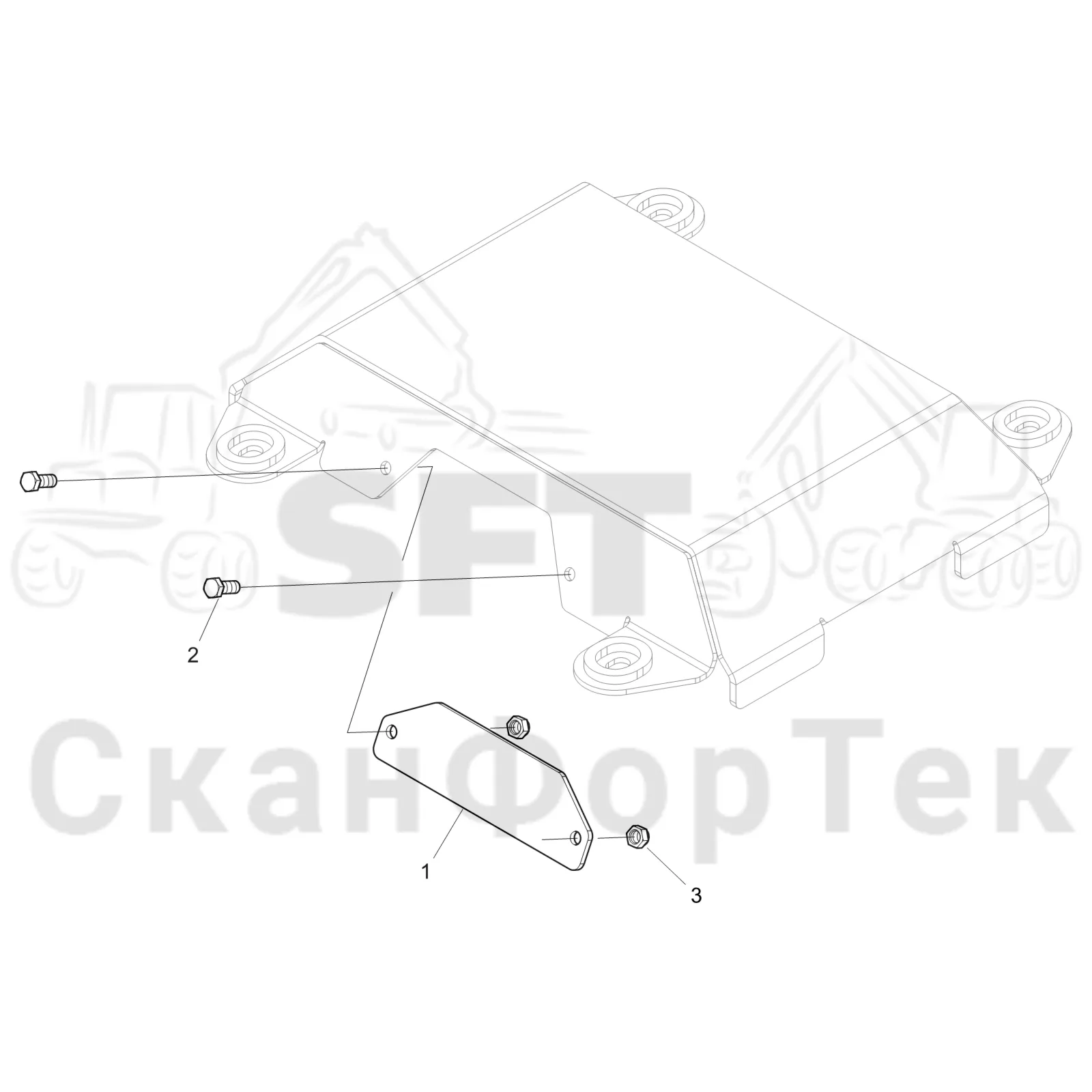 Схема: Komatsu / Форвардер / 835 / Каталог запасных частей / шасси / Зона погрузки / защита / защита