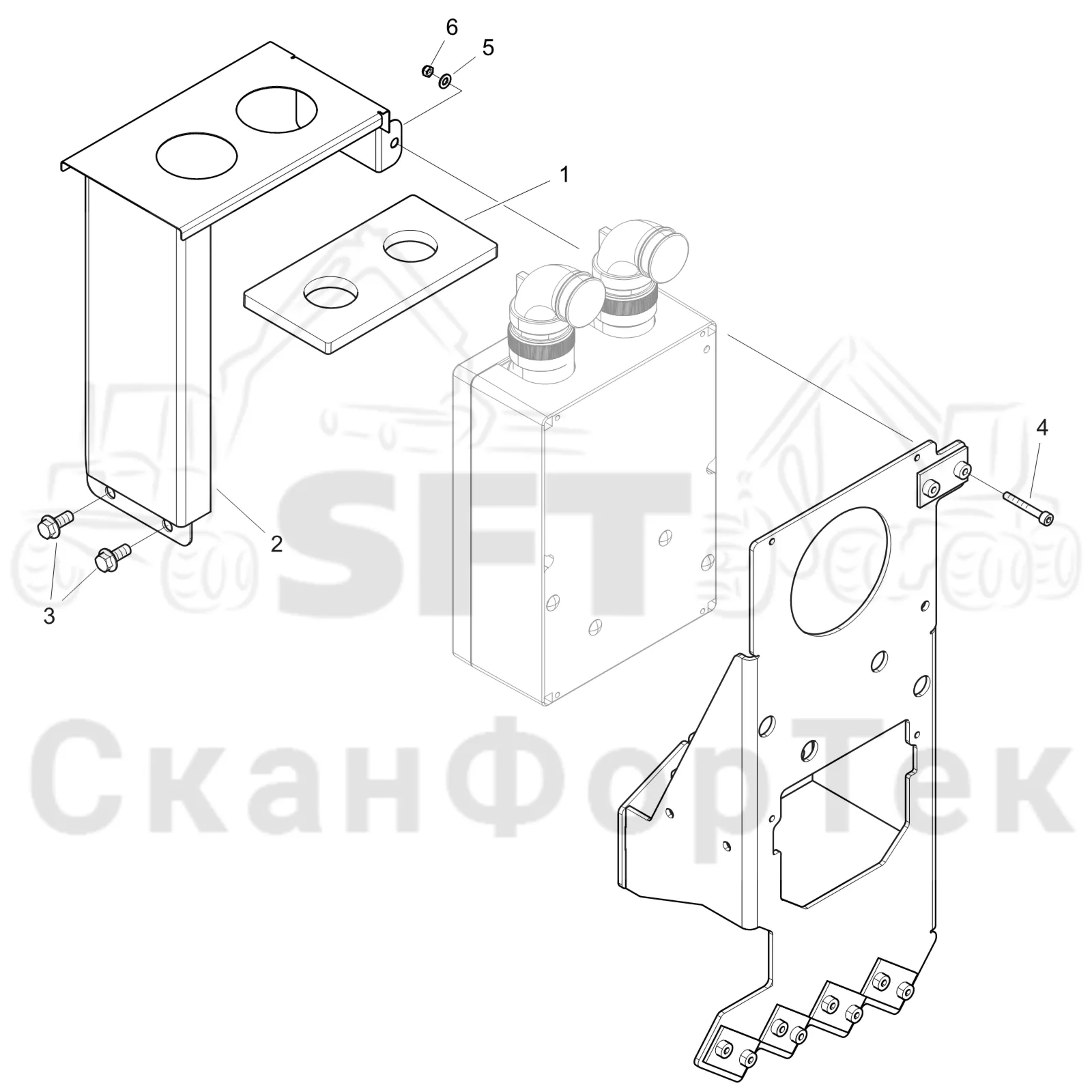 Схема: Komatsu / Форвардер / 835 / Каталог запасных частей / шасси / Электрический Оборудование / Powerbox Комплект электрооборудования / защита