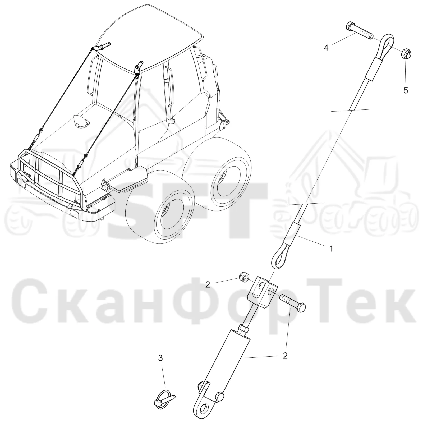 Схема: Komatsu / Форвардер / 845 / Каталог запасных частей / шасси / Капоты и крышки / Капот двигателя Крышка / Wire Assembly