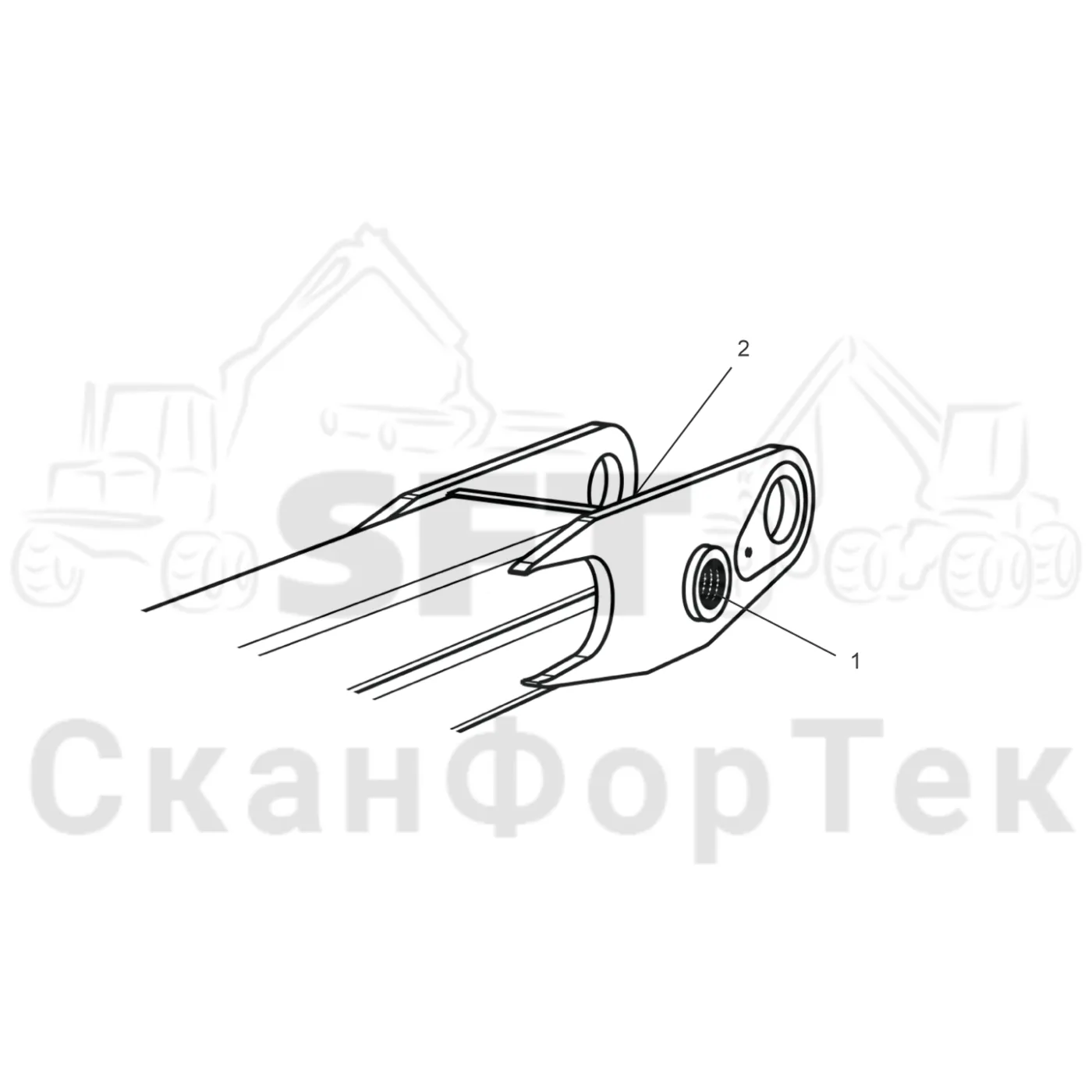 Схема: Komatsu / Форвардер / 845 / Каталог запасных частей / Подъемный кран / Основная стрела / Основная стрела 3,75 м / Рычаг