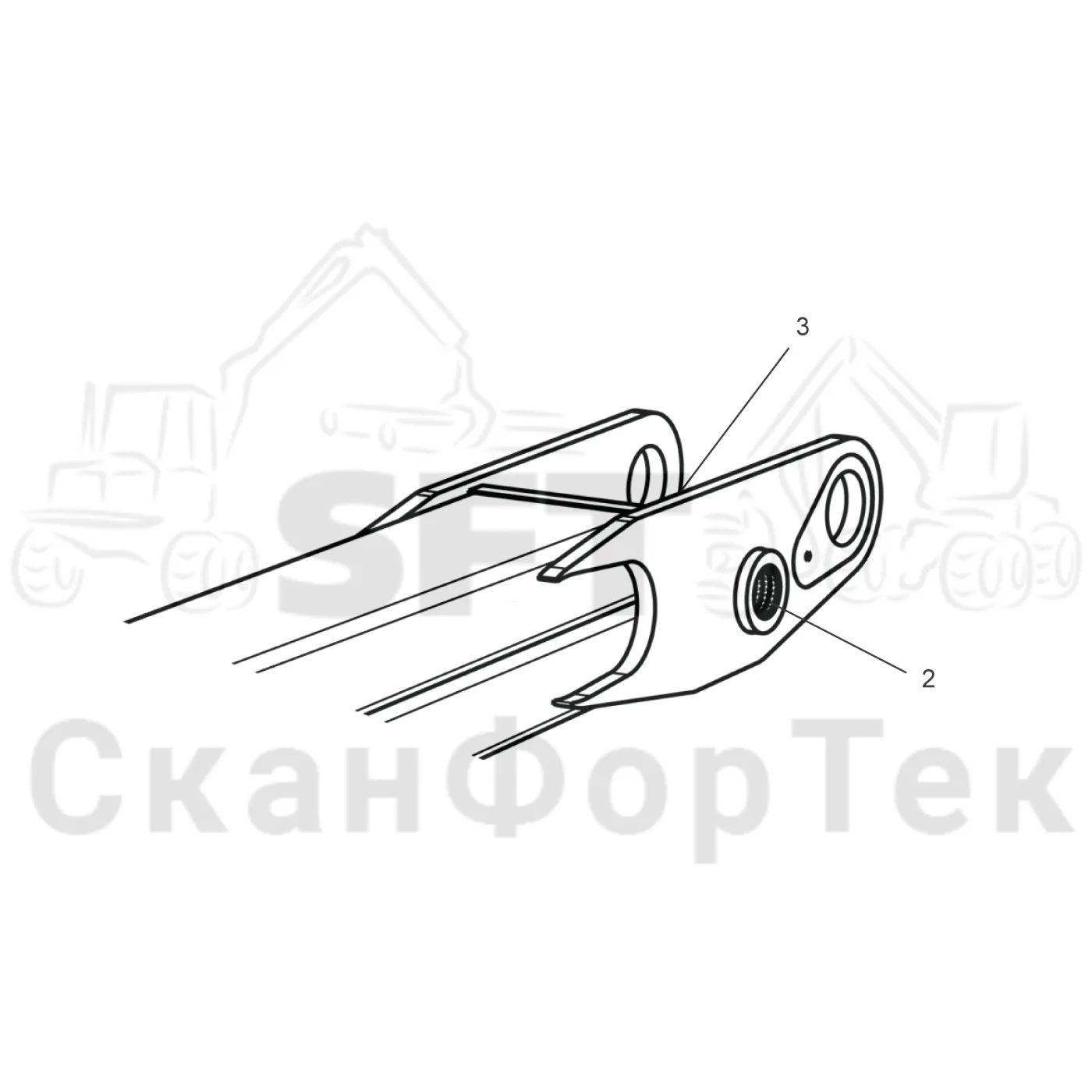 Схема: Komatsu / Форвардер / 835 / Каталог запасных частей / Подъемный кран / Основная стрела / Основная стрела 4,00 м / Рычаг