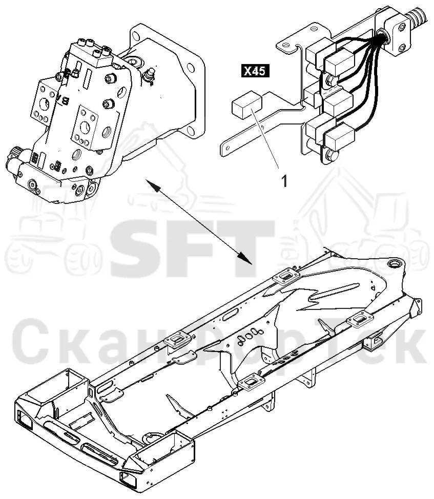 Схема: Komatsu / Форвардер / 855.1 / 855.1 / Каталог запасных частей / шасси / Электрический Оборудование / Комплект электрооборудования