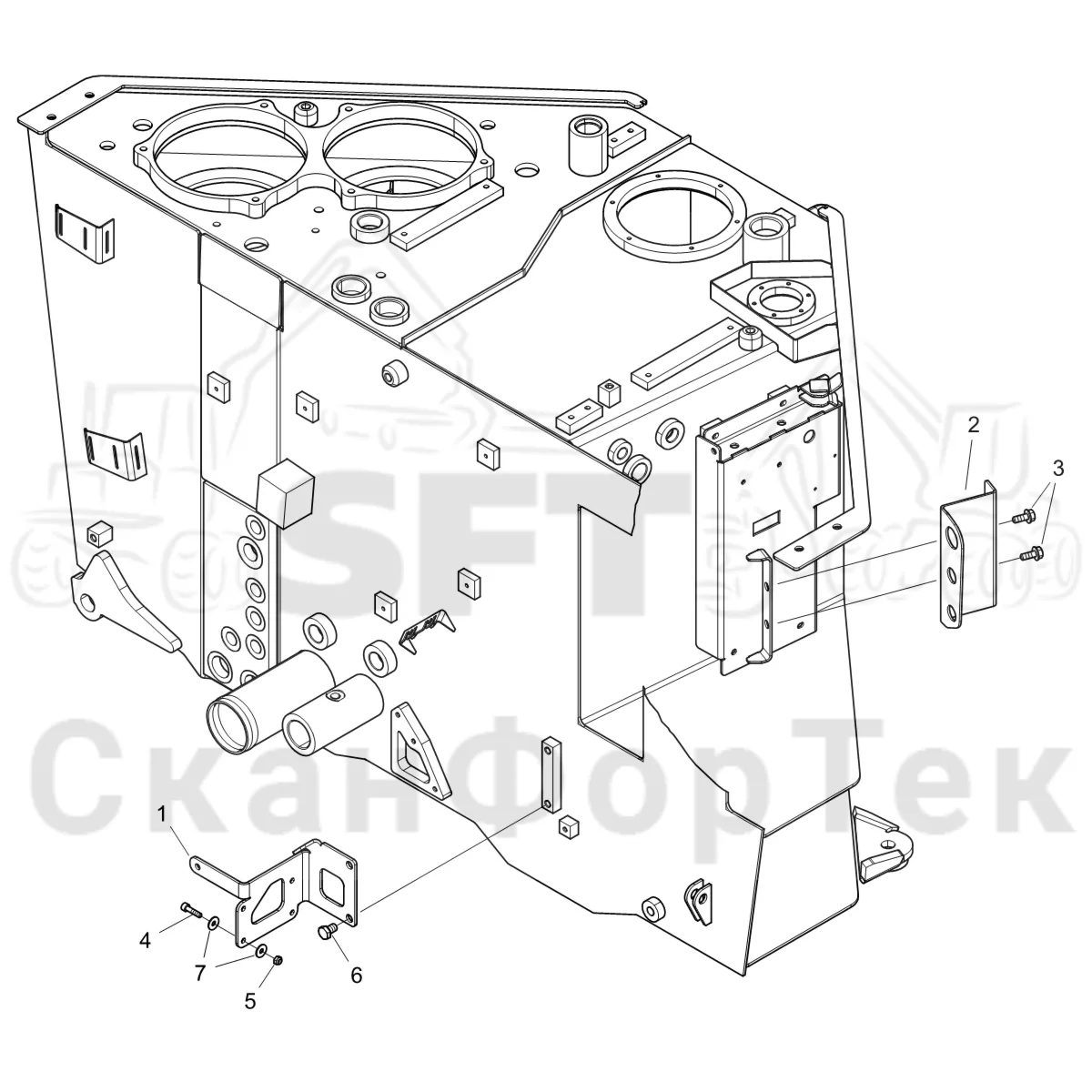 Схема: Komatsu / Форвардер / 895 S/N 8950011010- / Каталог запасных частей / Двигатель / Tier 4 Final/US / Топливная система / Топливозаправка электронасосом / Монтаж