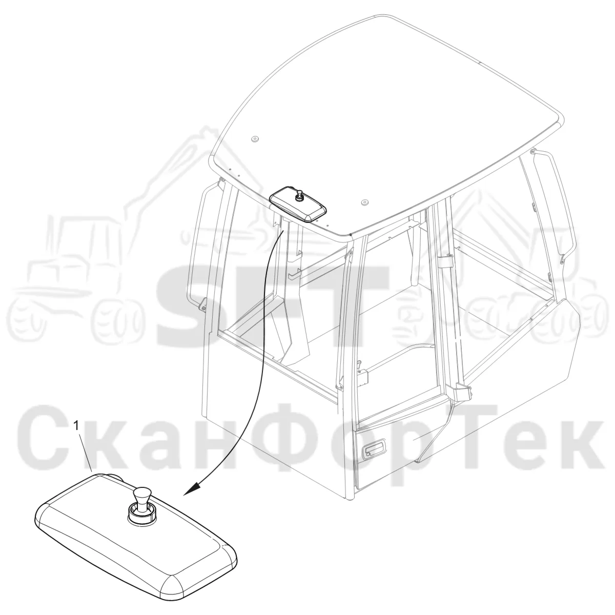 Схема: Komatsu / Форвардер / 895 S/N 8950011010- / Каталог запасных частей / Кабина / Кабина / Зеркало заднего вида / Зеркало заднего вида