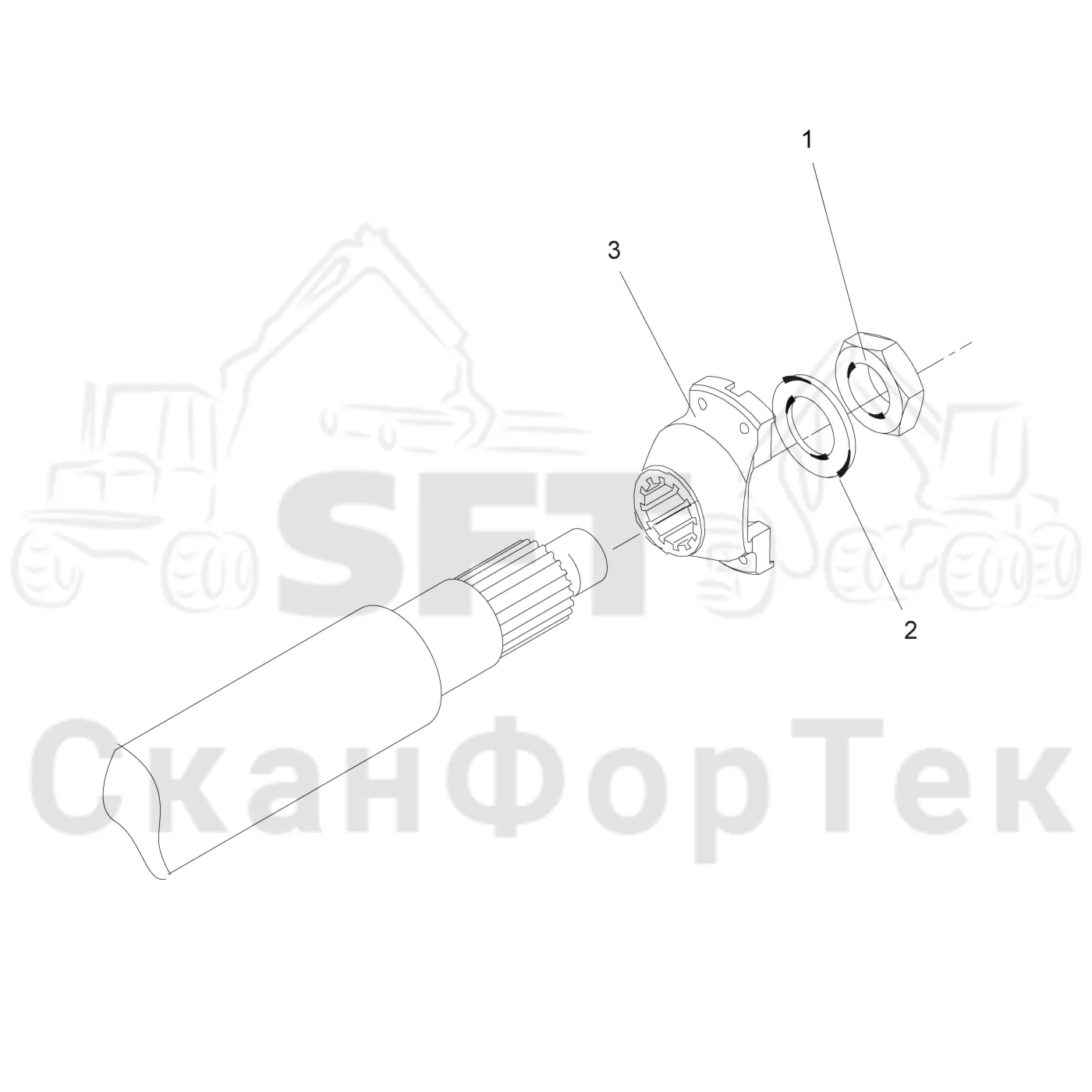 Схема: Komatsu / Форвардер / 875 S/N 8750000010- / Каталог запасных частей / Коробка передач / Карданная передача / Карданная передача 0/0 / Карданный вал