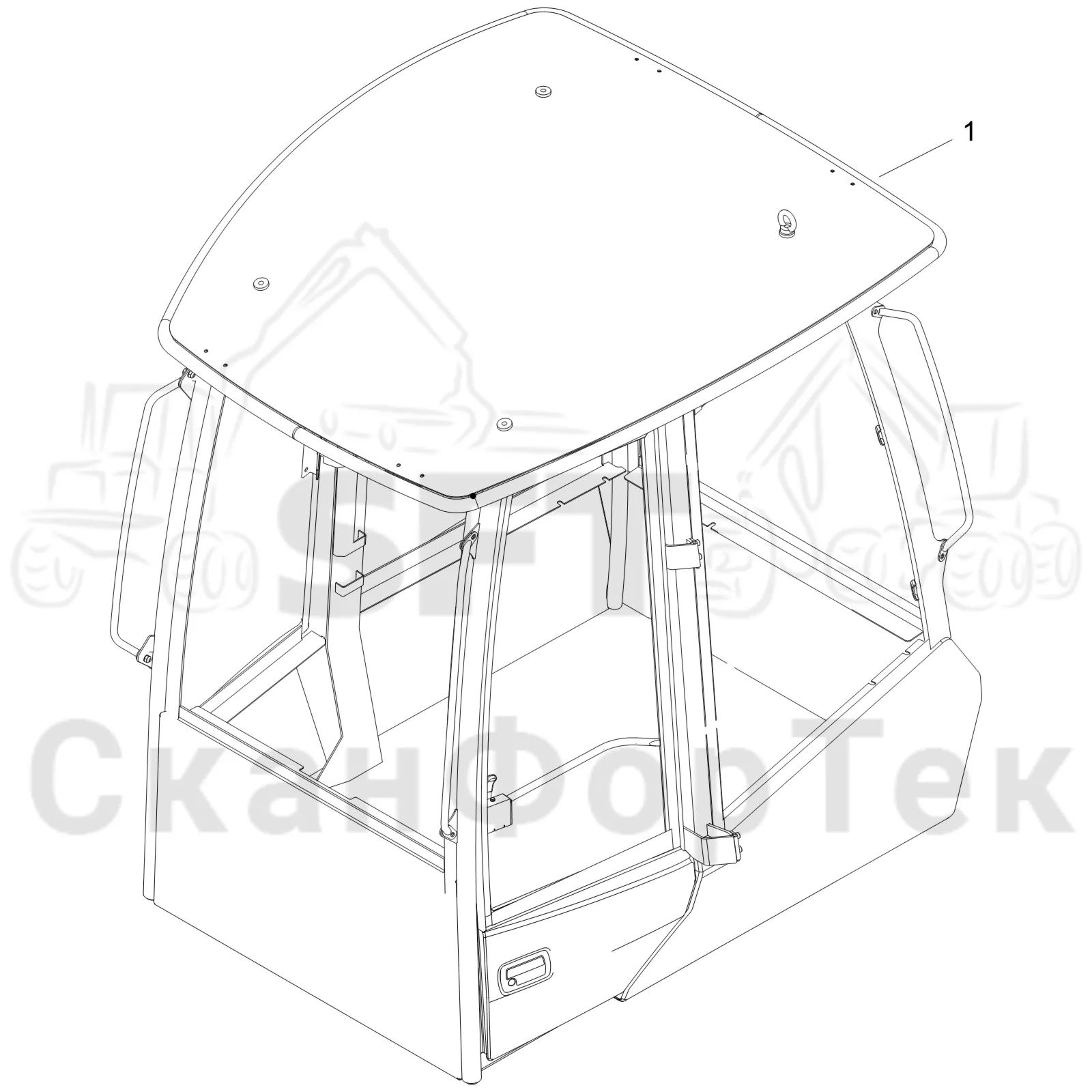 Схема: Komatsu / Форвардер / 895 S/N 8950011010- / Каталог запасных частей / Кабина / Кабина / Кабина / Кабина