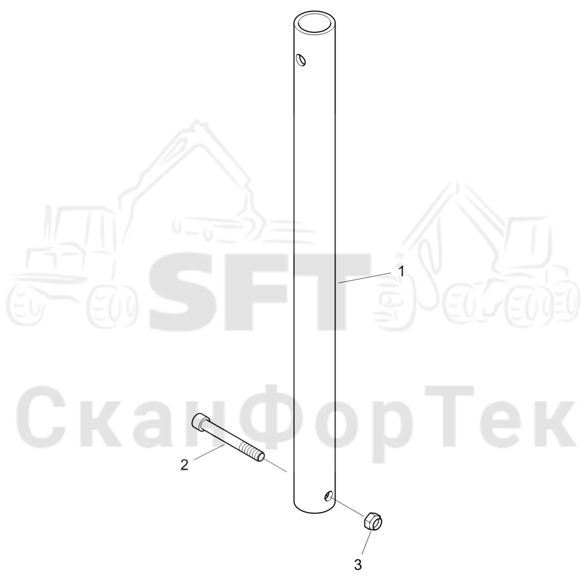 Схема: Komatsu / Форвардер / 895 S/N 8950011010- / Каталог запасных частей / шасси / Зона погрузки / Коники и опоры / Опора