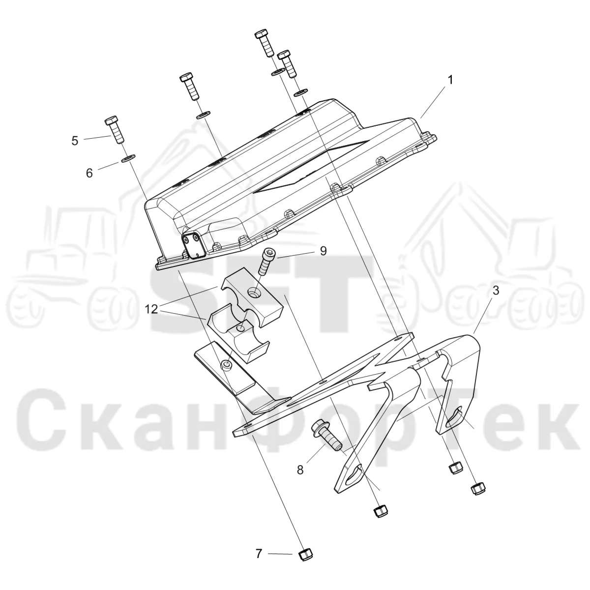 Схема: Komatsu / Форвардер / 895 S/N 8950011010- / Каталог запасных частей / Система управления / Компьютеры / Комплект электрооборудования / Электрооборудование MCU