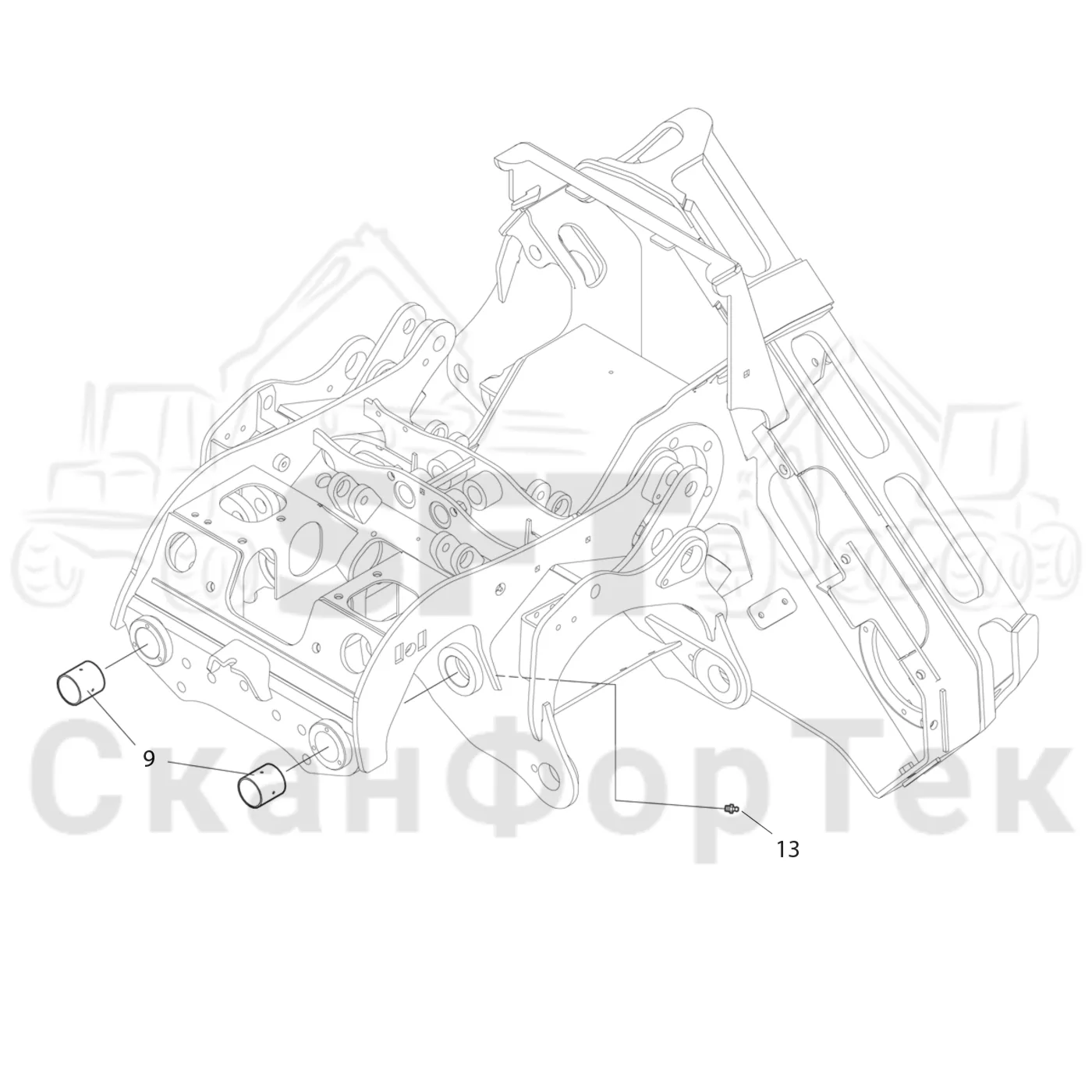 Схема: Komatsu / Лесозаготовительные машины / 911.4 / Каталог запасных частей / Лесозаготовительное оборудование / Головка лесозаготовительной машины / 350.1 / Каталог запасных частей / шасси / шасси / шасси / Запчасть