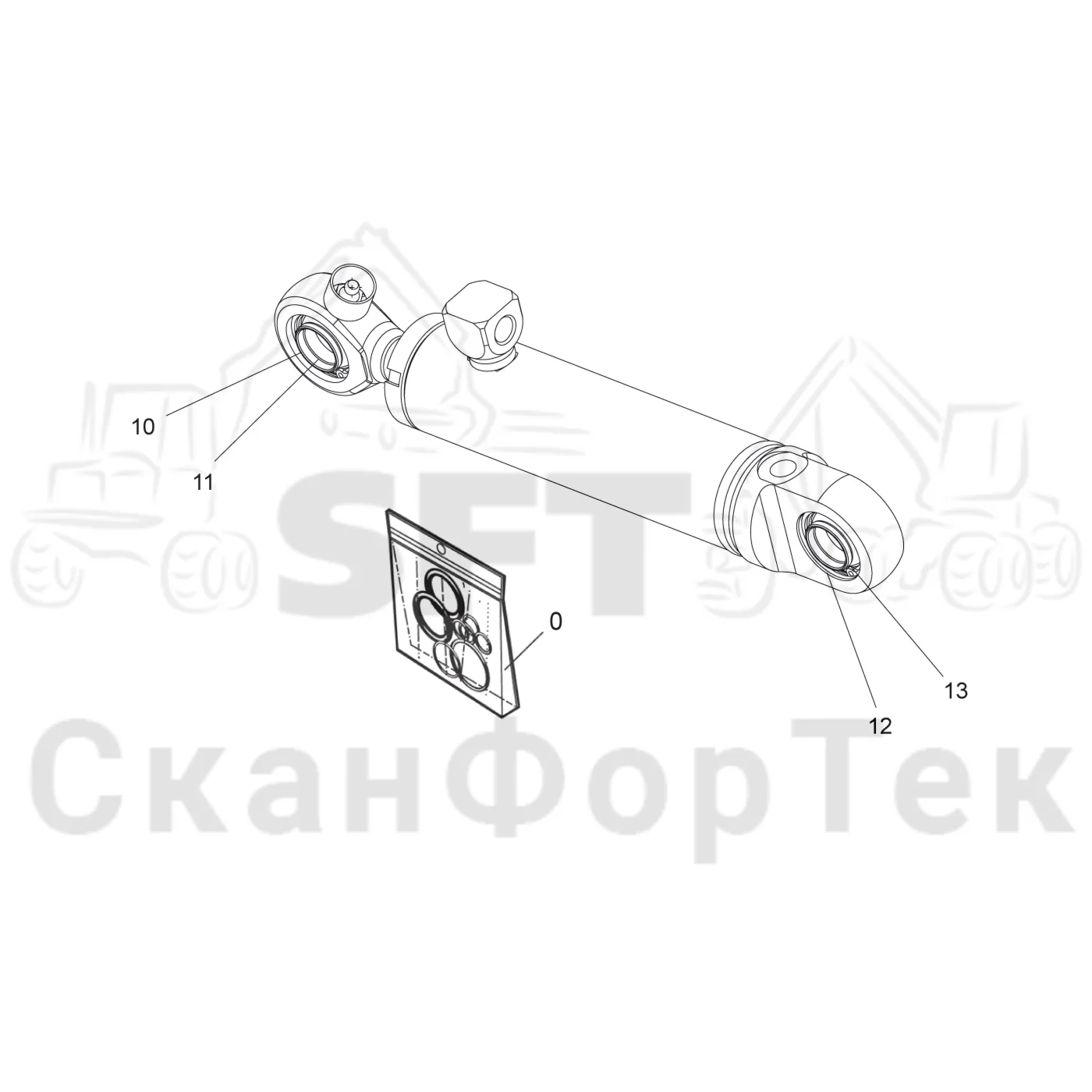 Схема: Komatsu / Лесозаготовительные машины / 931.1 / Каталог запасных частей / Лесозаготовительное оборудование / Головка лесозаготовительной машины / C93 / Каталог запасных частей / Дополнительное оборудование / Габота с несколькими деЂевьями / Гидравлика / Запасные части цилиндра