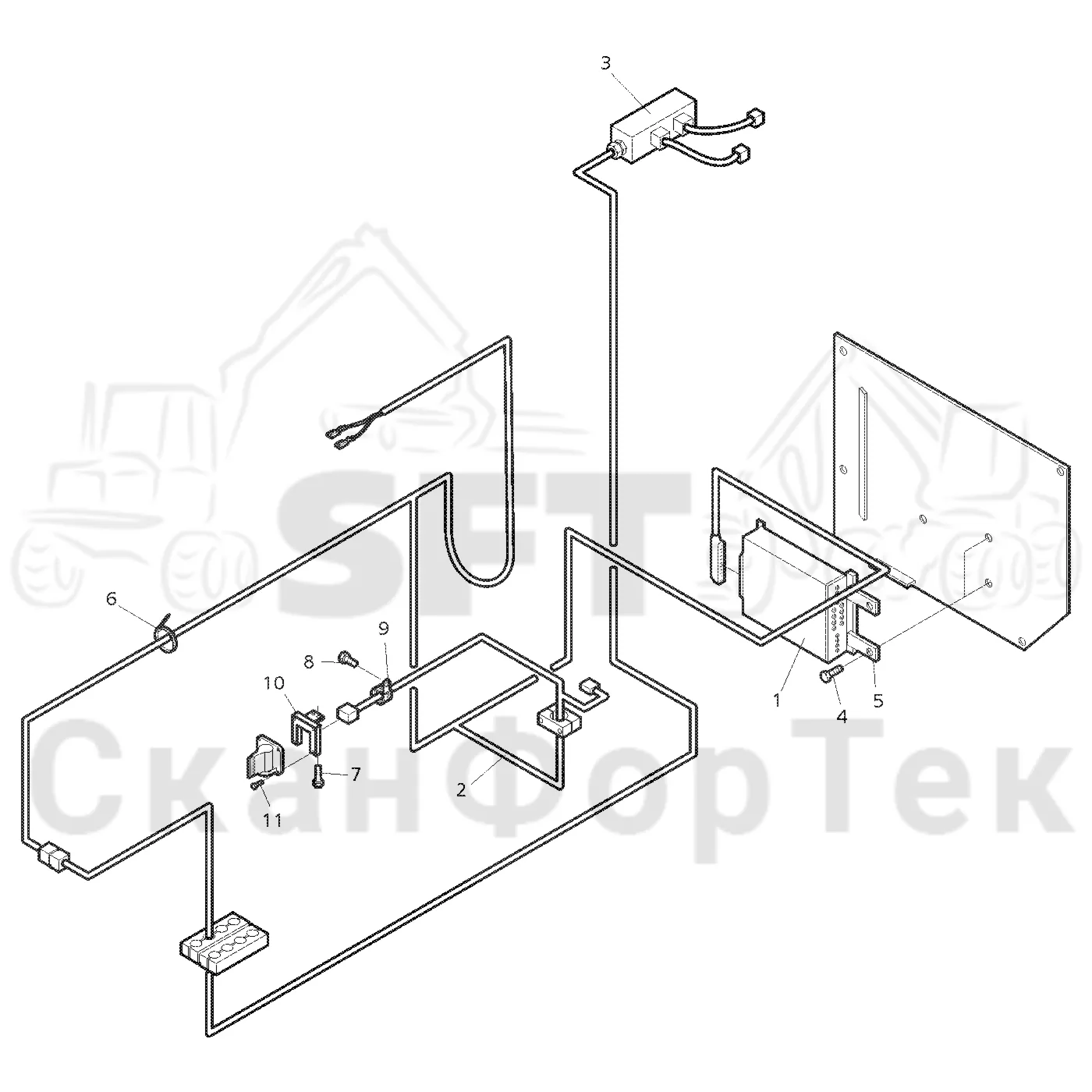 Схема: Valmet / Лесозаготовительные машины / Valmet 921 / Valmet 921 Ch -13270 / Valmet 921 Ch -13270 / Каталог запасных частей / Рулевое управление / Saftey steering / Saftey steering electric kit