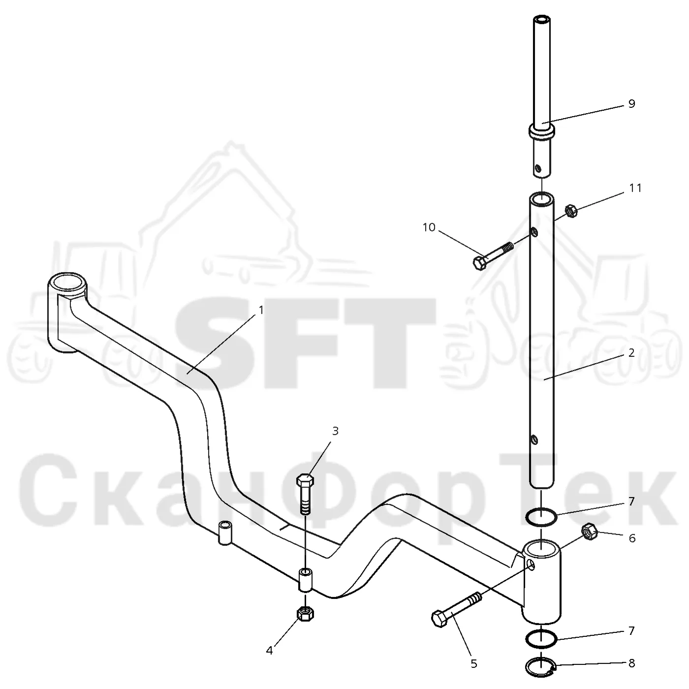 Схема: Valmet / Форвардер / Valmet 860.1 / Valmet 860.1 Ch. -115420 / Valmet 860.1 Ch. -115420 / Каталог запасных частей / шасси / Зона погрузки / Коники и опоры