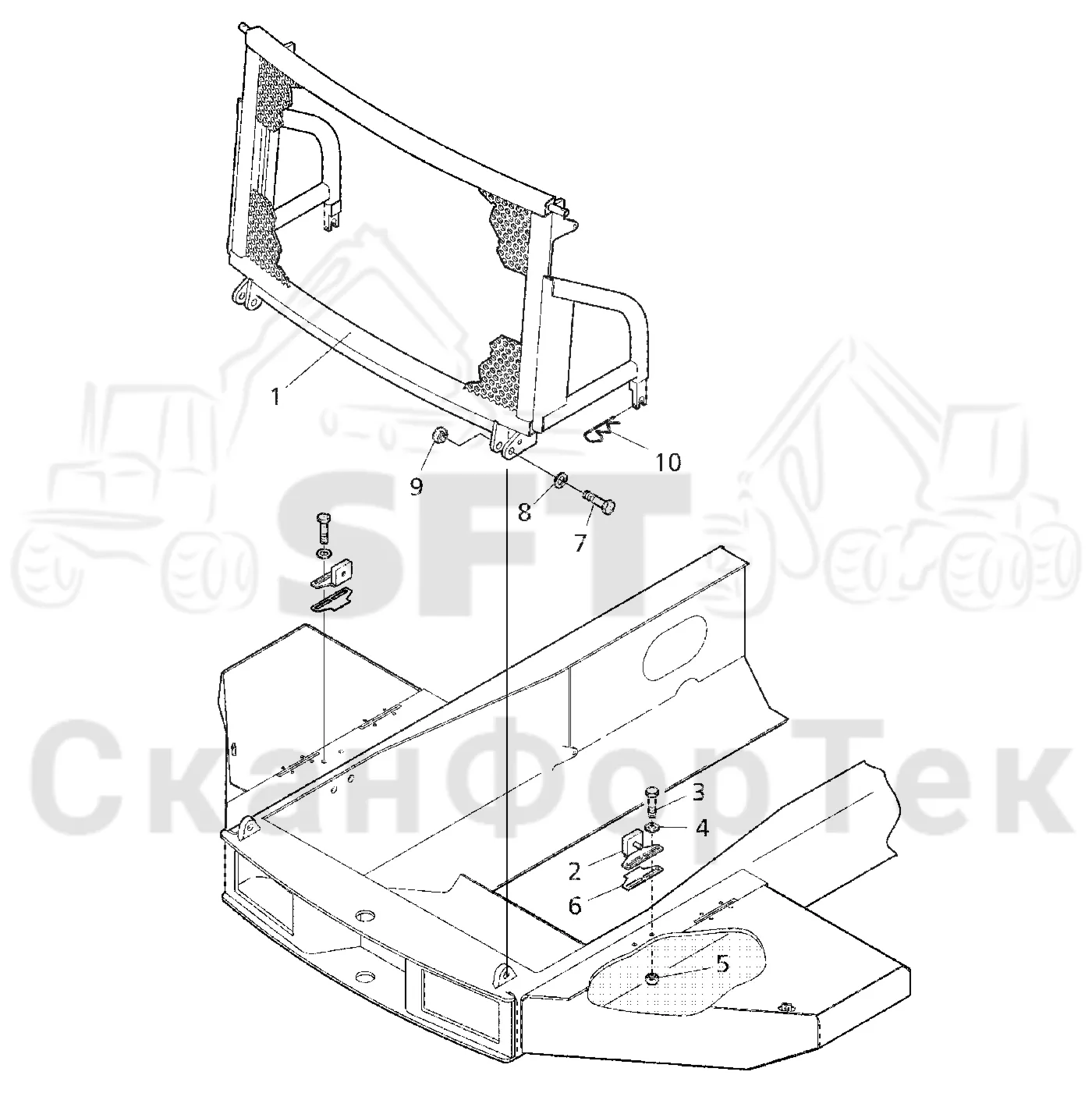 Схема: Komatsu / Форвардер / 840.4 / Каталог запасных частей / шасси / Капоты и крышки / Капот двигателя Крышка / Капот двигателя Крышка Защита / Капот двигателя Крышка Защита 8400041551-