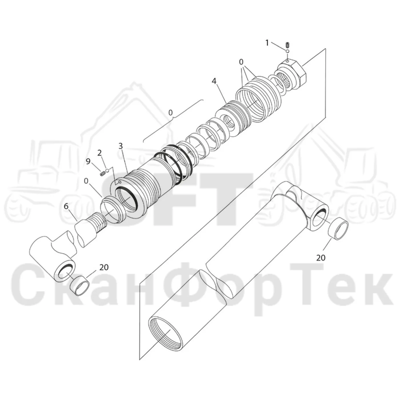 Схема: Valmet / Форвардер / Valmet 840TX / Valmet 840TX / Каталог запасных частей / Подъемный кран / Подъемный кран / Valmet CRF 8.1 Ch. V1001- / Каталог запасных частей / CRF 8.1 Combi 10m / CRF 8.1 Combi 10m / Подъемный кран / Подъемный цилиндр гидравлики / Подъемный цилиндр