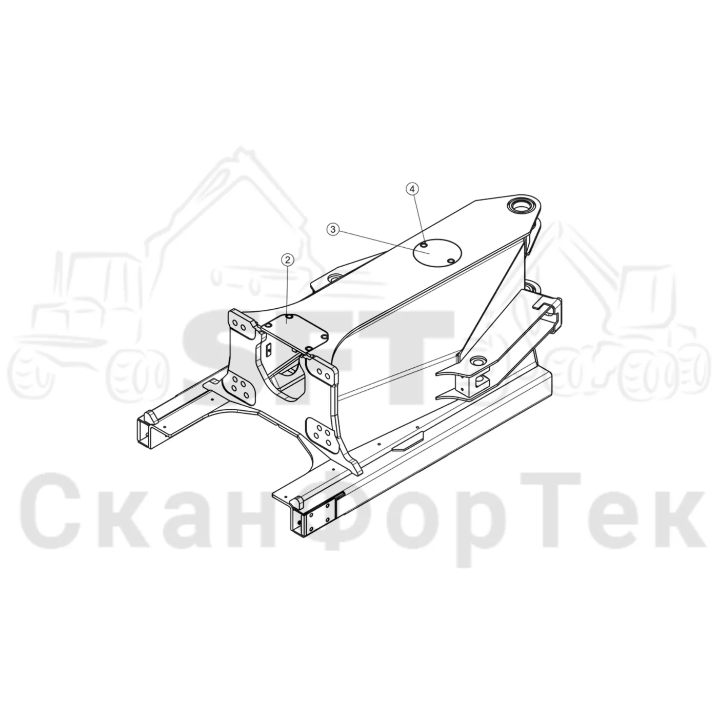 Схема: Komatsu / Форвардер / 895 / Каталог запасных частей / шасси / Рамы / Рама, передняя / Рама, передняя Строгальное лезвие 8950000455- / Рама