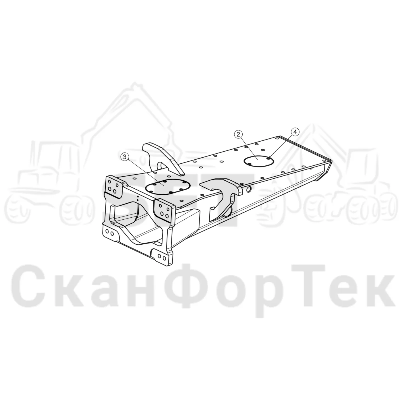 Схема: Komatsu / Форвардер / 895 / Каталог запасных частей / шасси / Рамы / Рама, задняя / Рама, задняя 0/0 / Рама