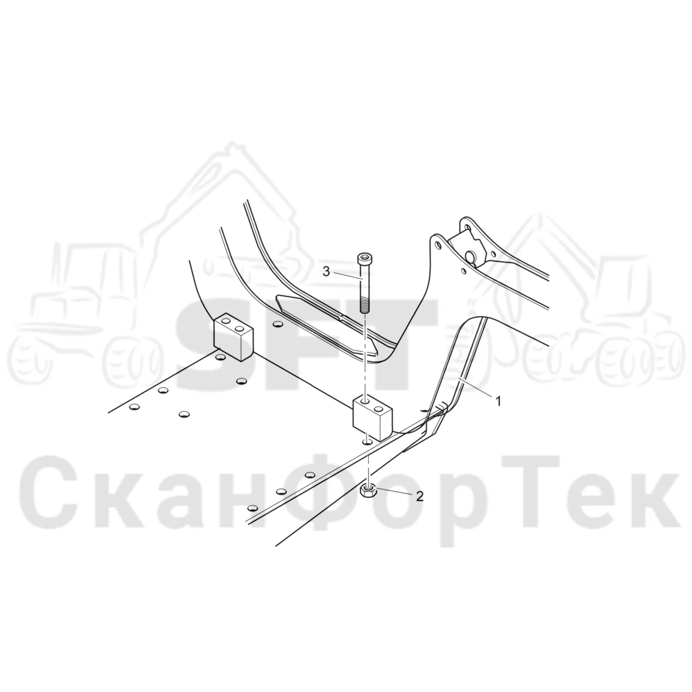 Схема: Komatsu / Форвардер / 895 / Каталог запасных частей / шасси / Зона погрузки / Коники и опоры / Коники LoadFlex II / Коники LoadFlex II