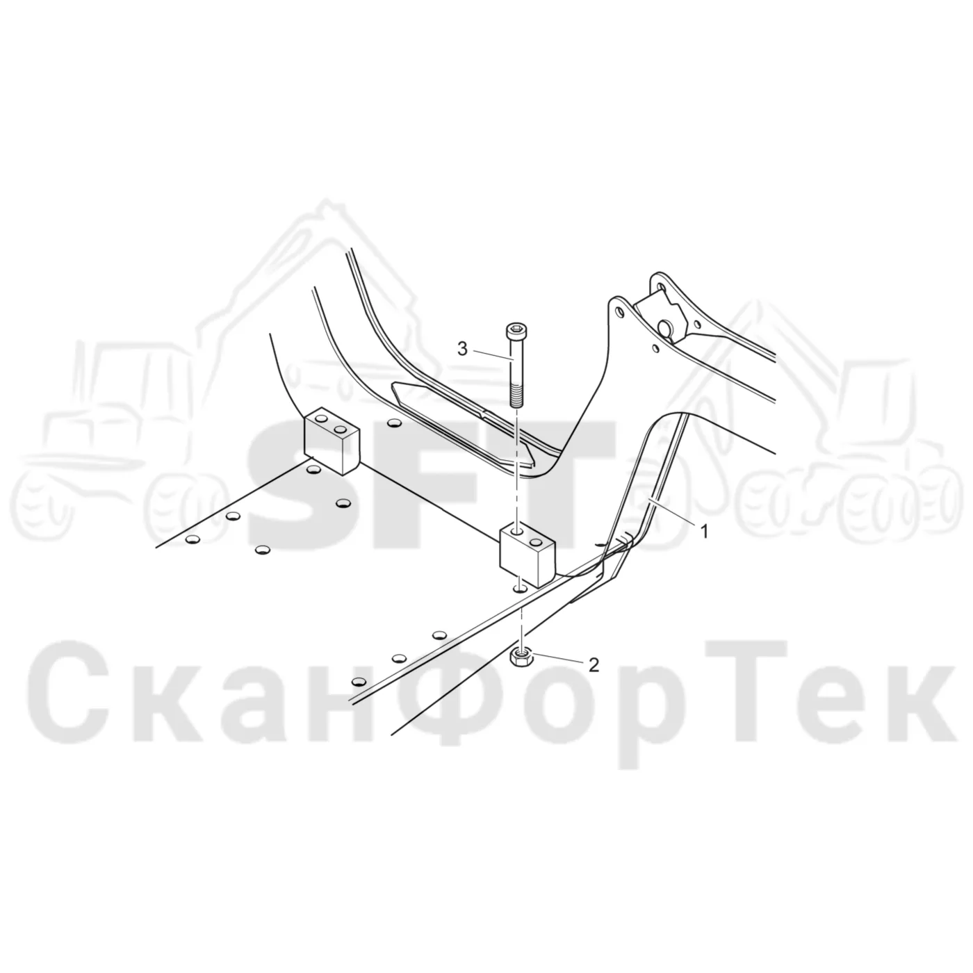 Схема: Komatsu / Форвардер / 895 / Каталог запасных частей / шасси / Зона погрузки / Коники и опоры / Коники LoadFlex III / Коники LoadFlex III