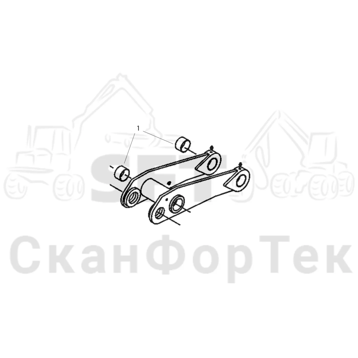 Схема: Komatsu / Форвардер / 830.3 / Каталог запасных частей / Подъемный кран / Подъемный кран / Первая стрела / Основная стрела / Основная стрела Combi 3,4 m / Тяга