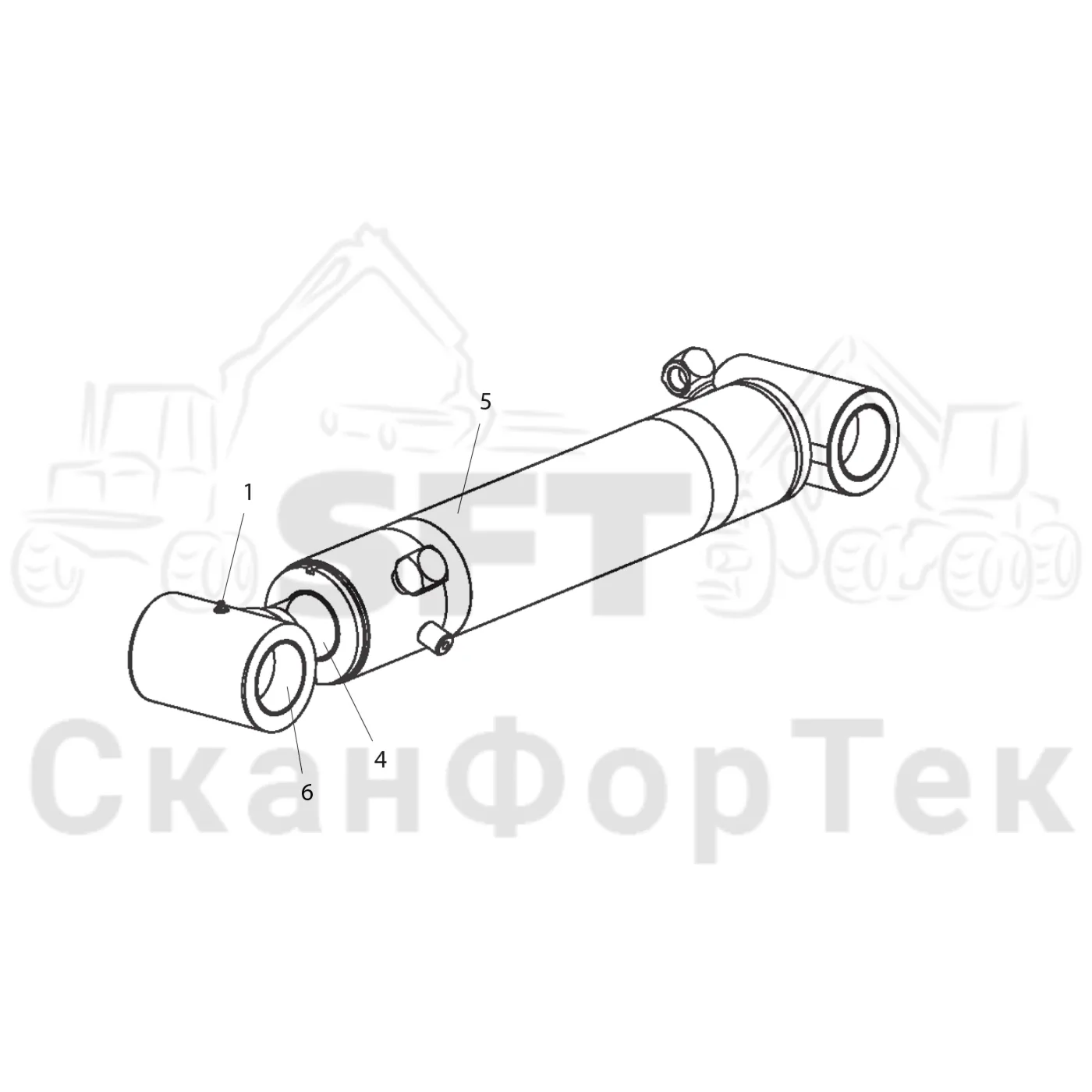 Схема: Komatsu / Форвардер / 830.3 / Каталог запасных частей / Подъемный кран / Подъемный кран / Первая стрела / Цилиндр / Подъемный цилиндр гидравлики  8300031691- / Запасные части цилиндра