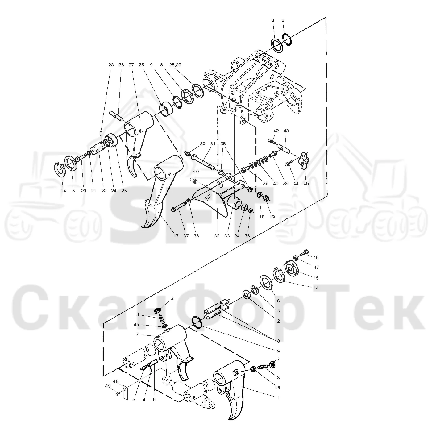 Схема: Valmet / Головки лесозаготовительной машины / Valmet 945 S2 / Valmet 945 S2 / Каталог запасных частей / Valmet 945 S2 / Обрезка сучьев / Сучкорезные ножи