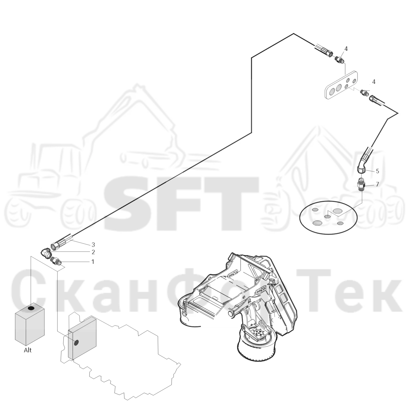 Схема: Valmet / Лесозаготовительные машины / Valmet 921 / Valmet 921 Ch -13270 / Valmet 921 Ch -13270 / Каталог запасных частей / Лесозаготовительное оборудование / Головка лесозаготовительной машины / Valmet 370 / Valmet 370 / Valmet 370 Ch. -11549 / Valmet 370 -11549 / Каталог запасных частей / Подача / Гидравлическое оборудование двухскоростной подачи