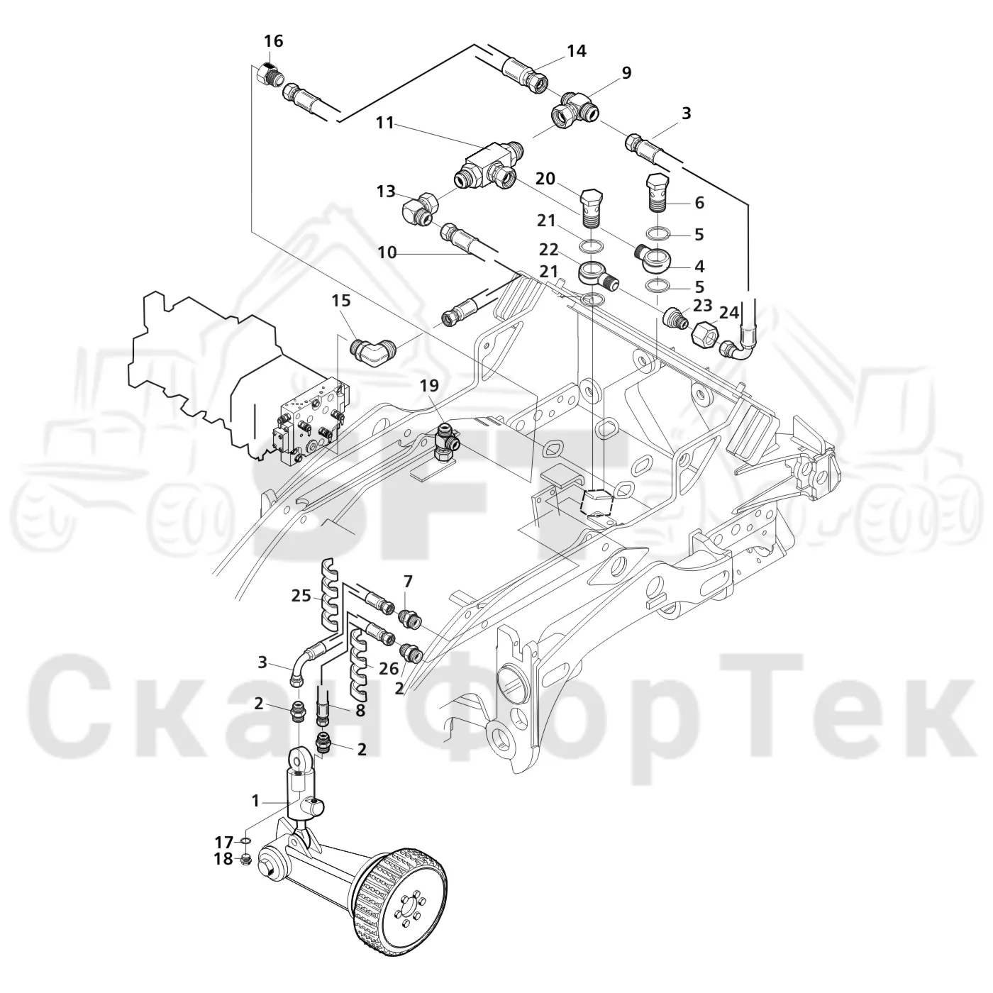 Схема: Valmet / Лесозаготовительные машины / Valmet 921 / Valmet 921 Ch -13270 / Valmet 921 Ch -13270 / Каталог запасных частей / Лесозаготовительное оборудование / Головка лесозаготовительной машины / Valmet 360 / Valmet 360 / Valmet 360 Ch. -11429 / Valmet 360 Ch.-11429 / Каталог запасных частей / Измерение / Гидравлика подъемного механизма мерного ролика