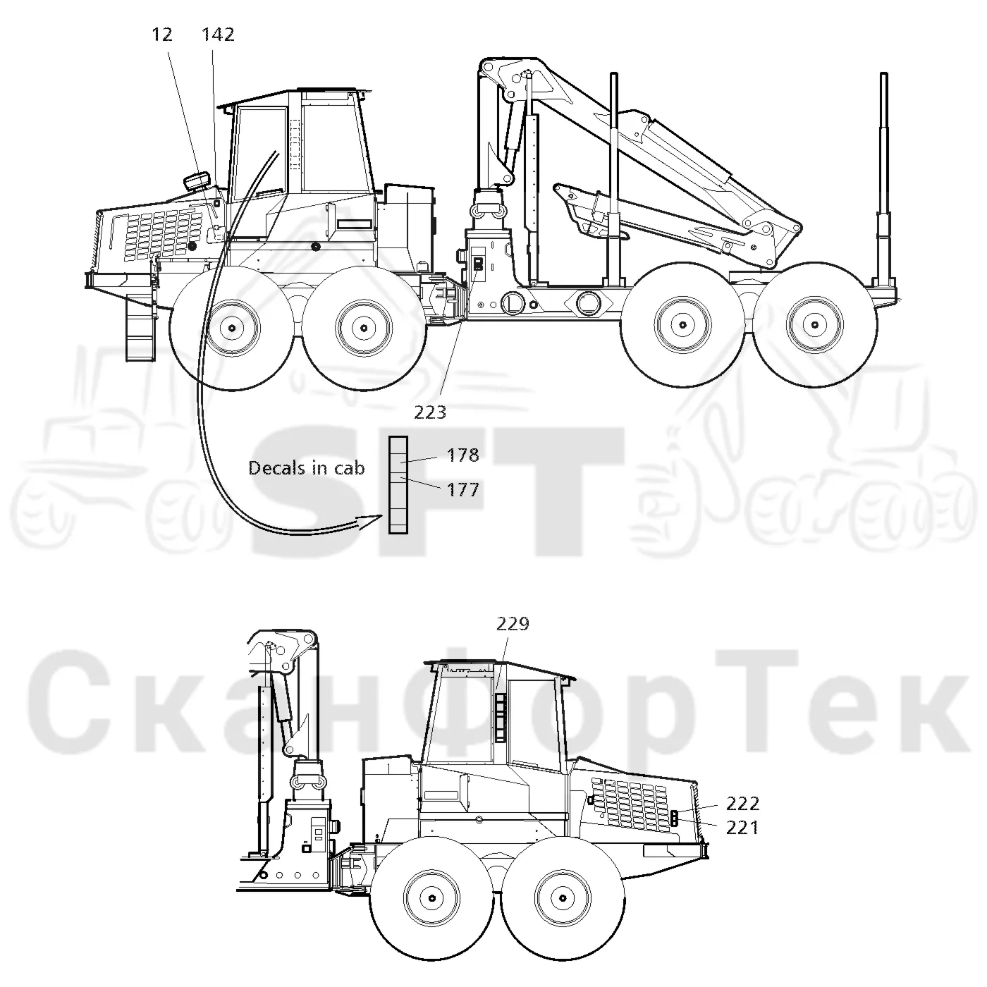 Схема: Valmet / Форвардер / Valmet 840.2 / Valmet 840.2 Ch. -211120 / Valmet 840.2 Ch. -211120 / Каталог запасных частей / Различное оборудование / Бирки Германия