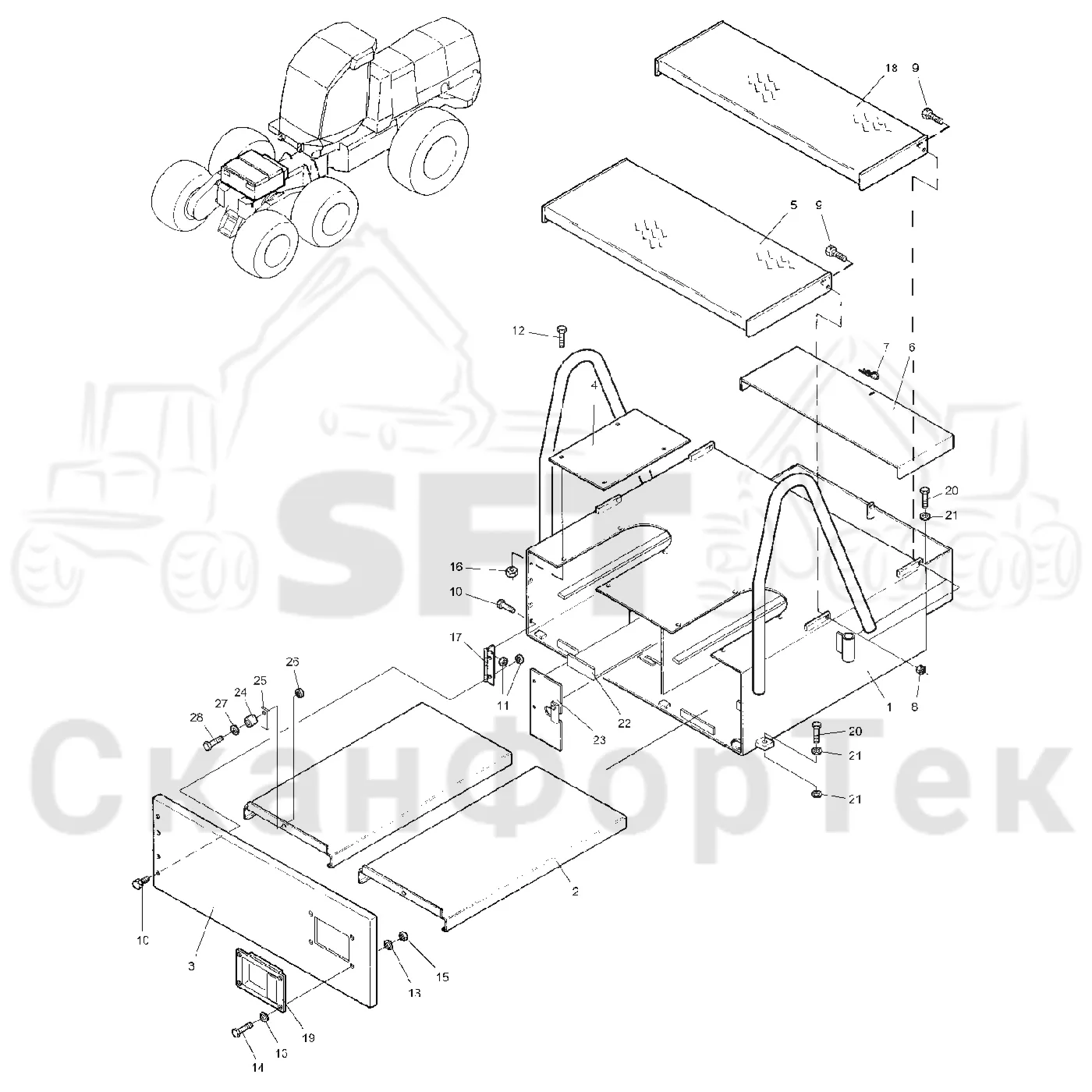 Схема: Valmet / Лесозаготовительные машины / Valmet 921 / Valmet 921 Ch 13271- / Valmet 921 Ch 13271- / Каталог запасных частей / шасси / Инструмент. Корчевка пней / Инструмент. Корчевка пней