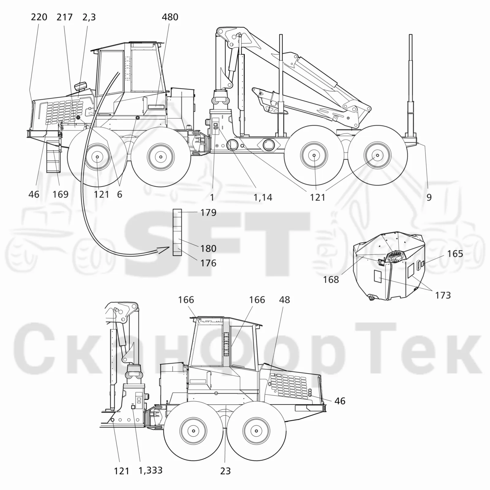 Схема: Valmet / Форвардер / Valmet 840TX / Valmet 840TX / Каталог запасных частей / Различное оборудование / Бирки