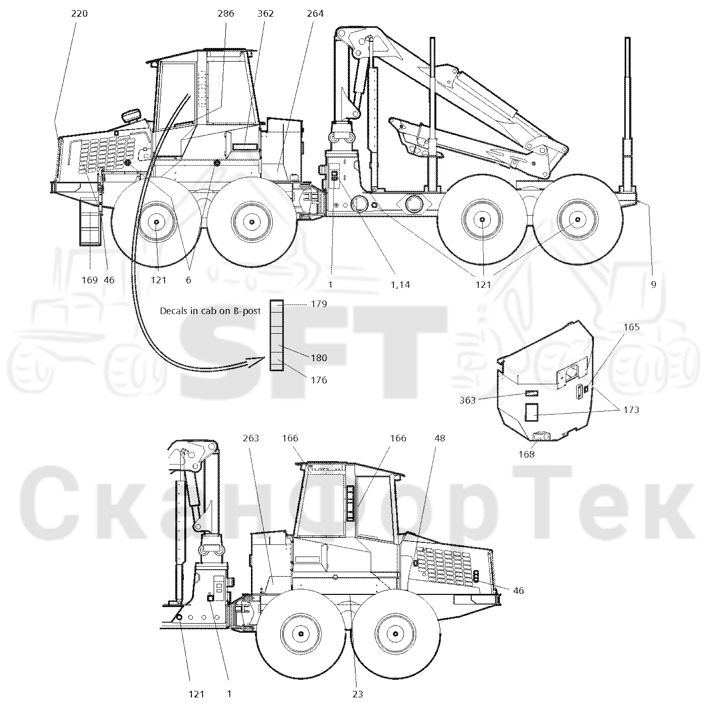 Схема: Valmet / Форвардер / Valmet 890.2 / Valmet 890.2 / Каталог запасных частей / Различное оборудование / Бирки