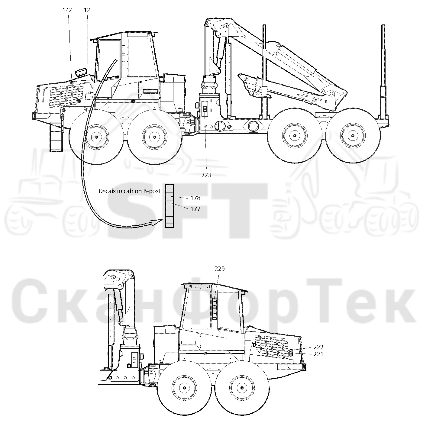 Схема: Valmet / Форвардер / Valmet 890.2 / Valmet 890.2 / Каталог запасных частей / Различное оборудование / Бирки Финляндия