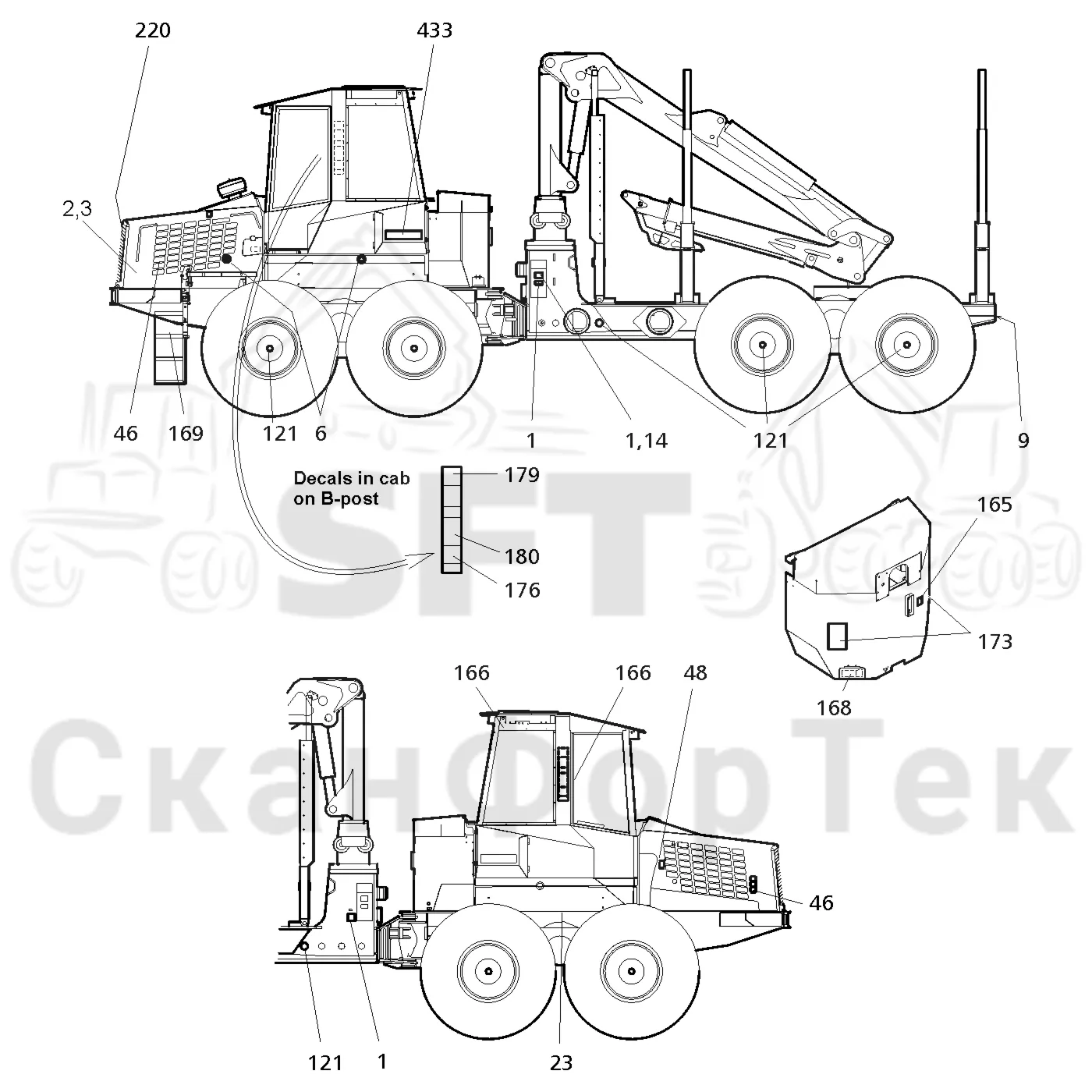 Схема: Valmet / Форвардер / Valmet 890.3 / Valmet 890.3 / Каталог запасных частей / Различное оборудование / Бирки