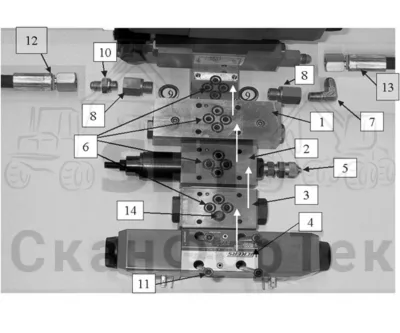 Схема: Valmet / Лесозаготовительные машины / Valmet 801 c / Valmet 801c Ch 11800- / Valmet 801c Ch 11800- / Каталог запасных частей / Лесозаготовительное оборудование / Головка лесозаготовительной машины / Valmet 330 / Каталог запасных частей / Гидравлический клапан / Клапан. Передние сучкорезные ножи