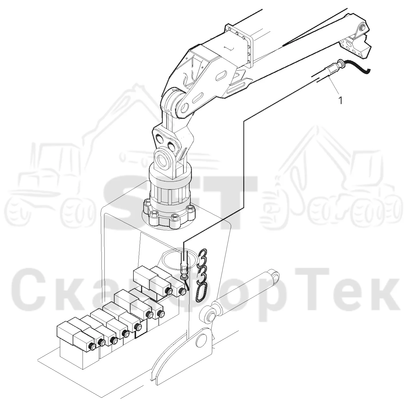 Схема: Valmet / Лесозаготовительные машины / Valmet 901.3 / Valmet 901.3 Ch -311190 / Valmet 901.3 Ch -311190 / Каталог запасных частей / Лесозаготовительное оборудование / Головка лесозаготовительной машины / Valmet 330.1 / Каталог запасных частей / Поворотные устройства и звенья / Электрооборудование головки подъемного крана CRC -111752