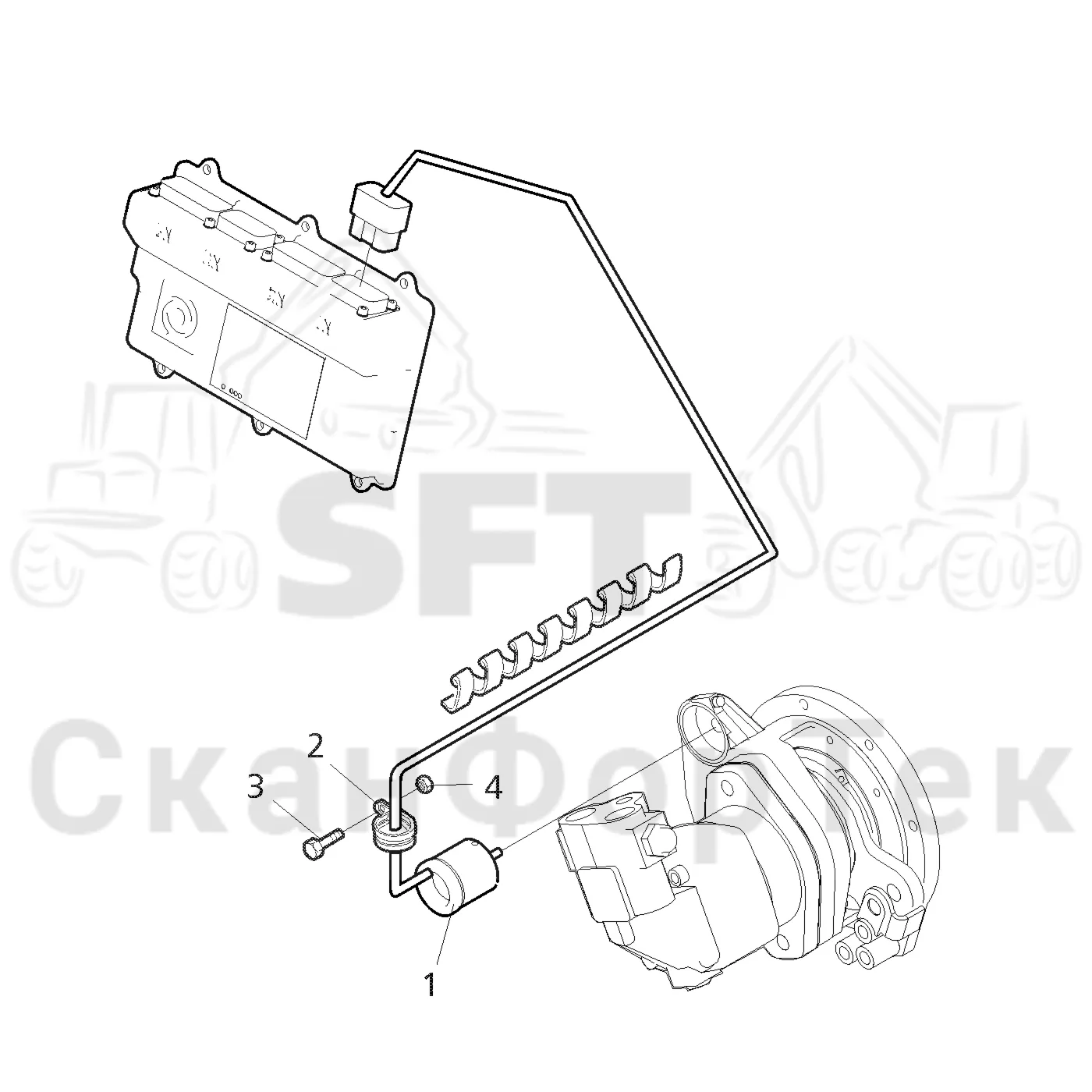 Схема: Valmet / Головки лесозаготовительной машины / Valmet 350 / Valmet 350 / Каталог запасных частей / Резка / Электрооборудование устройства резки