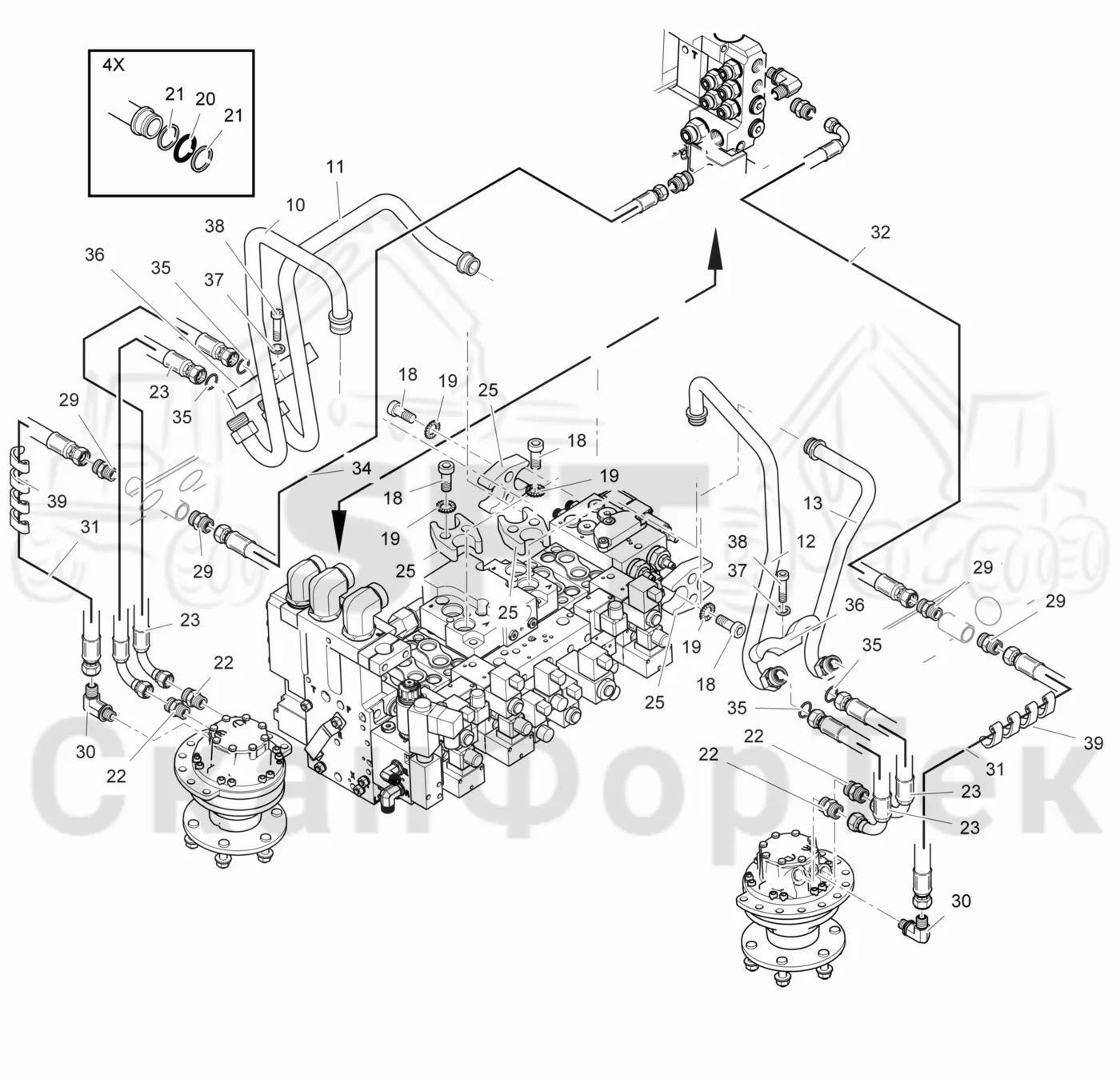 Схема: Valmet / Лесозаготовительные машины / Valmet 931 / Valmet 931 / Каталог запасных частей / Лесозаготовительное оборудование / Головка лесозаготовительной машины / Valmet 365 / Каталог запасных частей / Подача / Подающий ролик